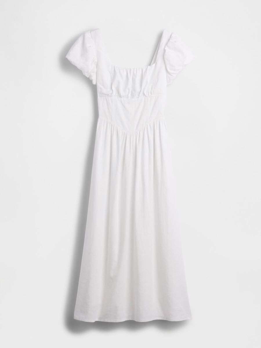 Abito midi in misto lino Donna_4
