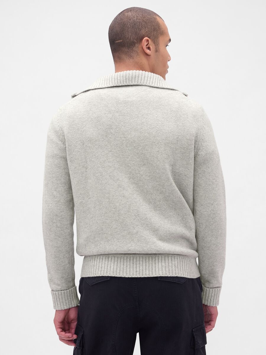 Maglione grigio con zip Uomo_2
