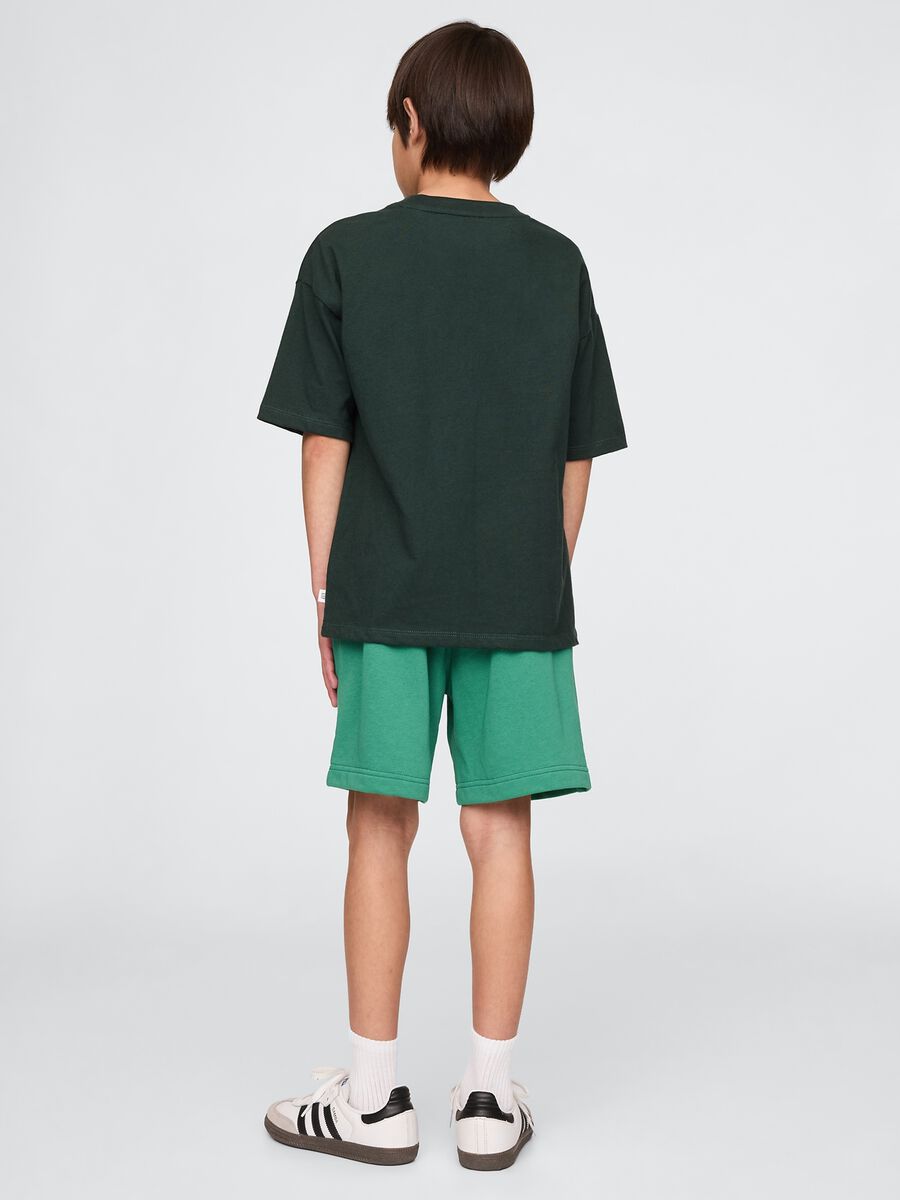 Green Cotton-Blend Shorts Boy_2