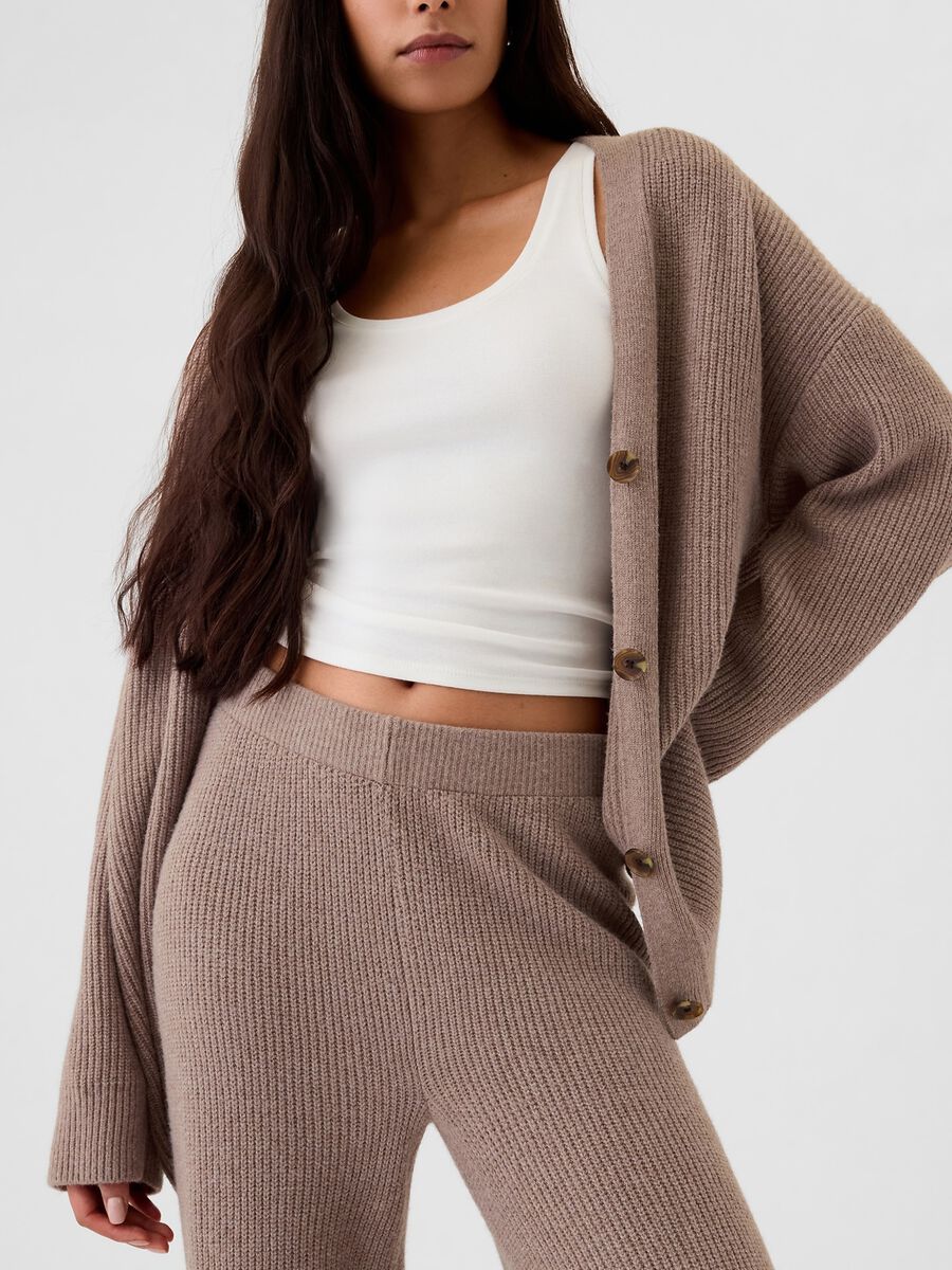 Pantalone a gamba larga a costine Donna_4