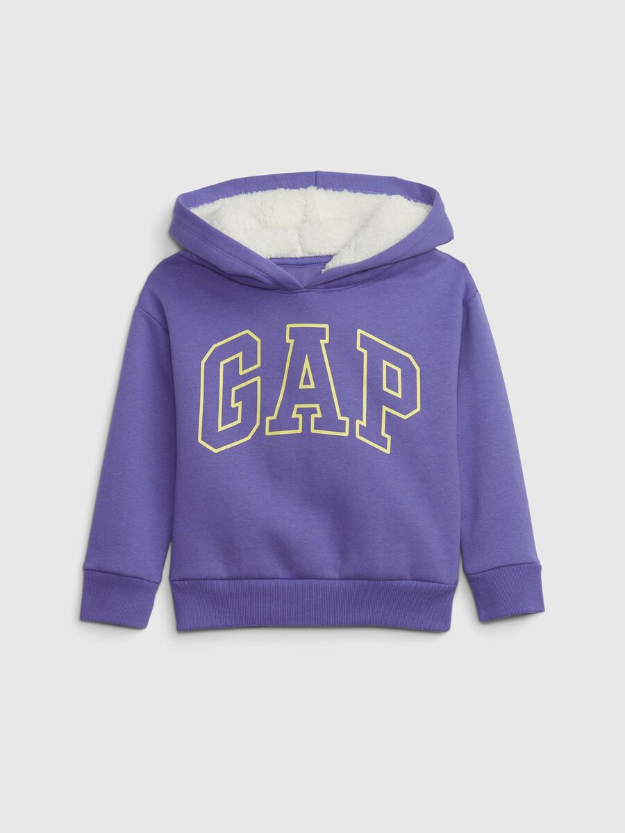 Sweatshirt with hood and logo print Newborn Boy_0