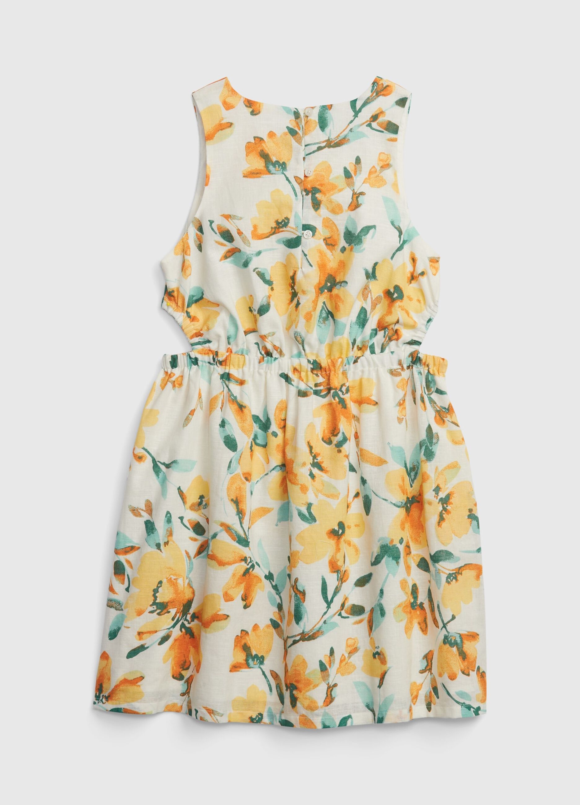 Short floral dress with cut-out details_1