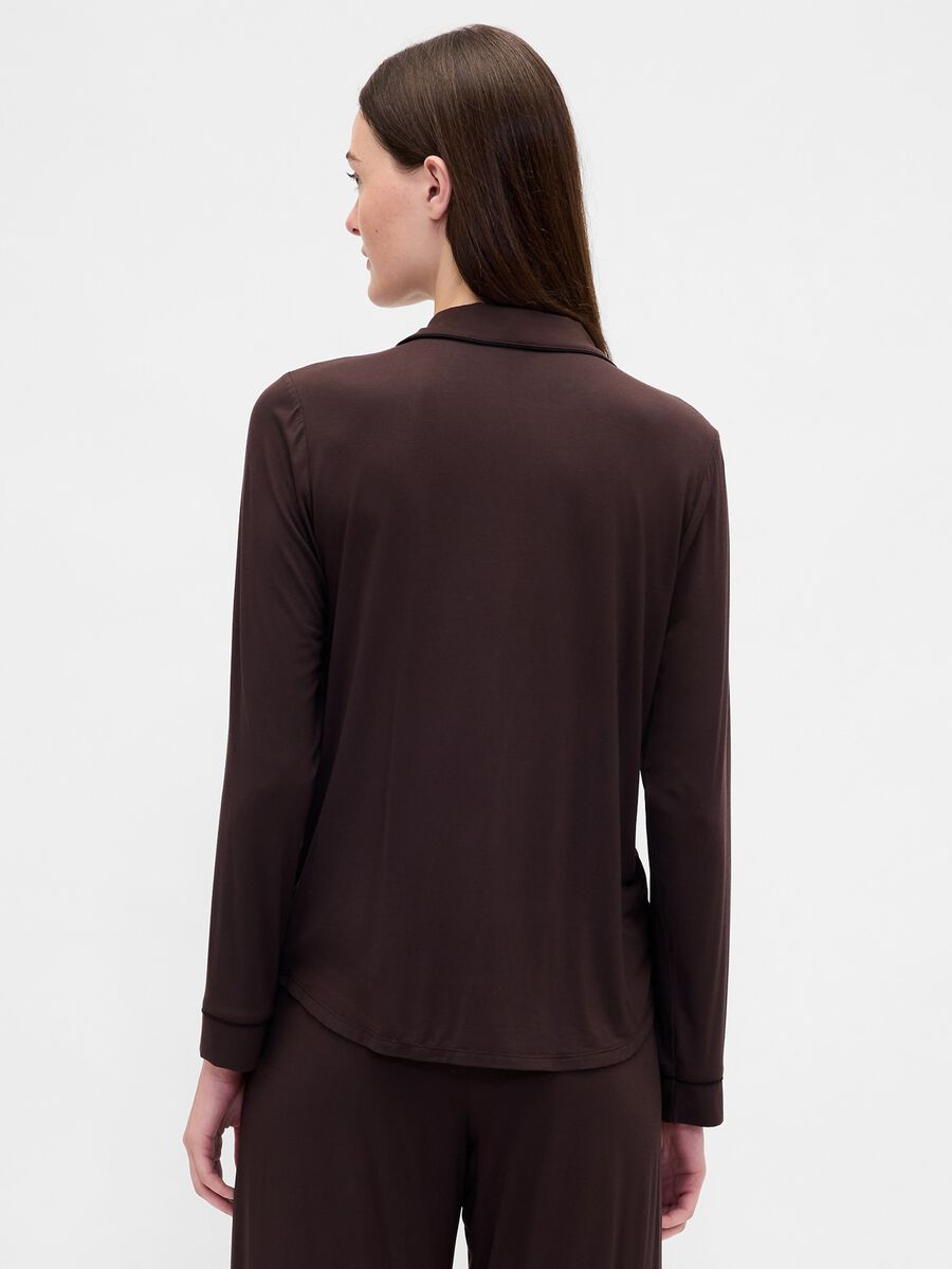 Brown stretch modal pyjamas Woman_1