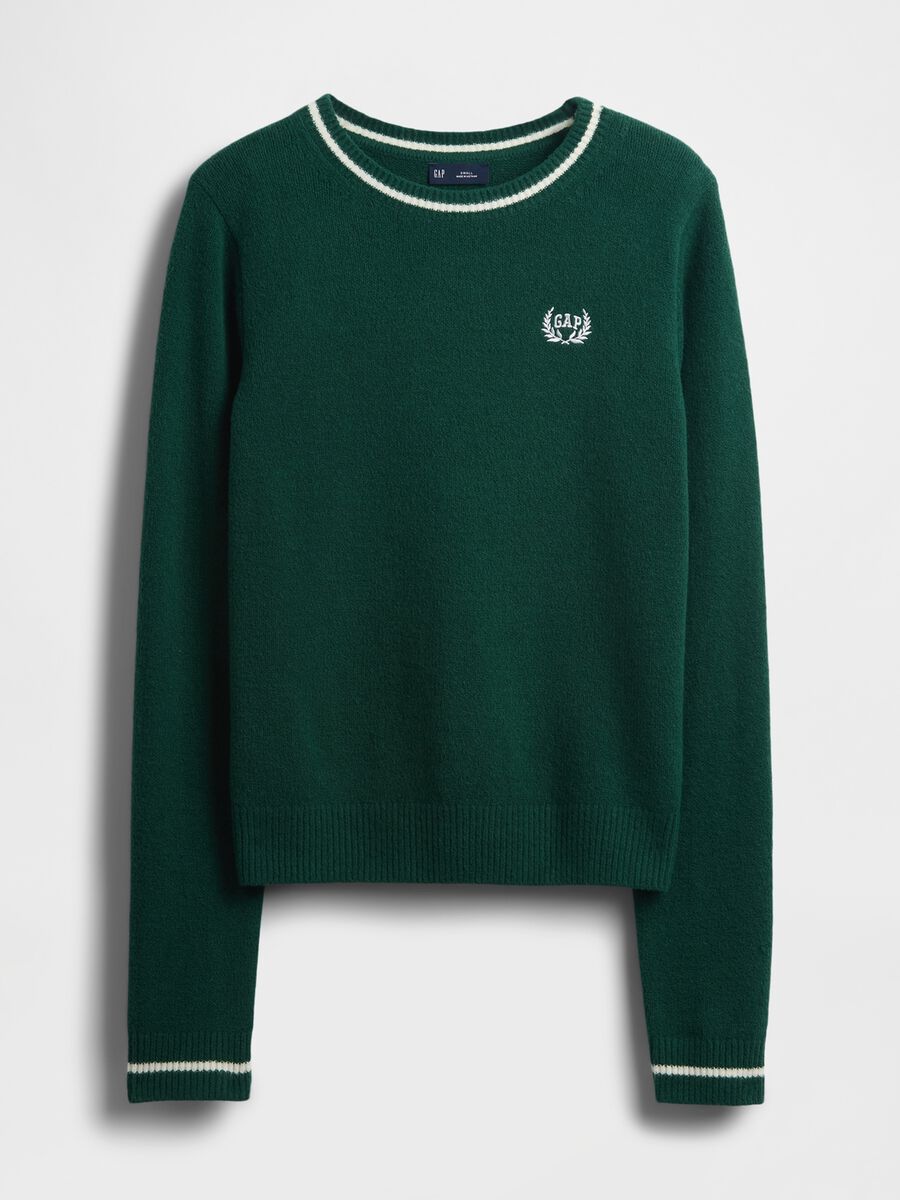 Green Crew Neck Sweater Woman_3
