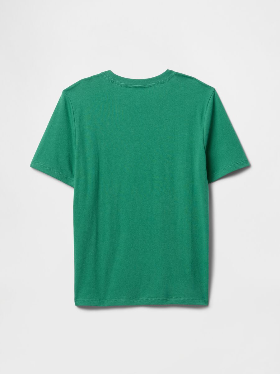 T-shirt verde a maniche corte in cotone per ragazzi GAP Kids Bambino_1