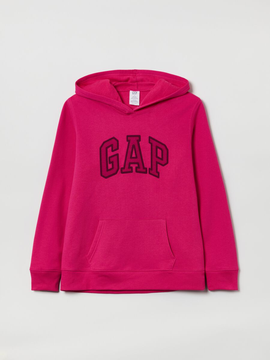 Felpa con cappuccio ricamo logo Donna_0