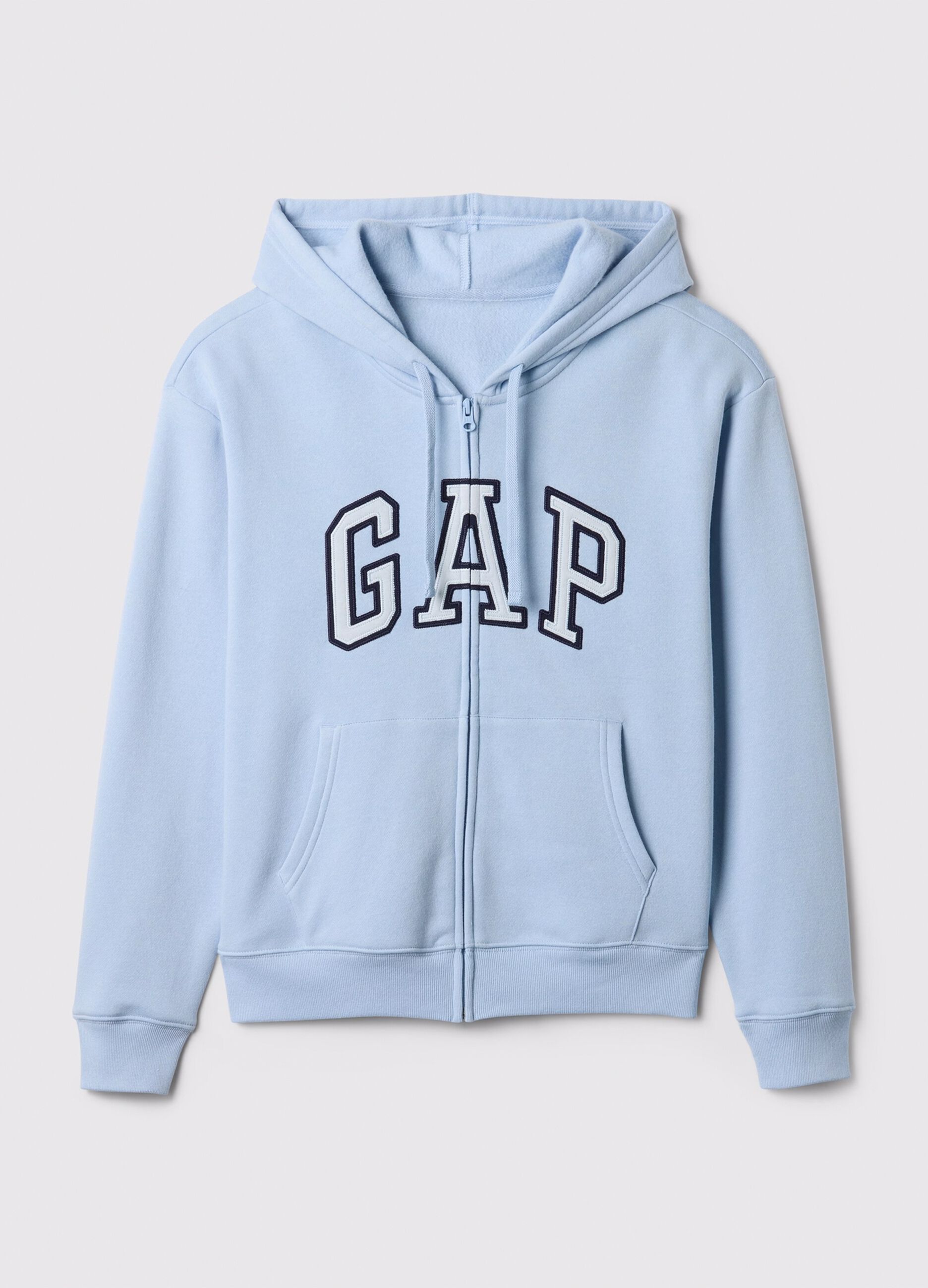 Full-zip con cappuccio azzurra con logo_4