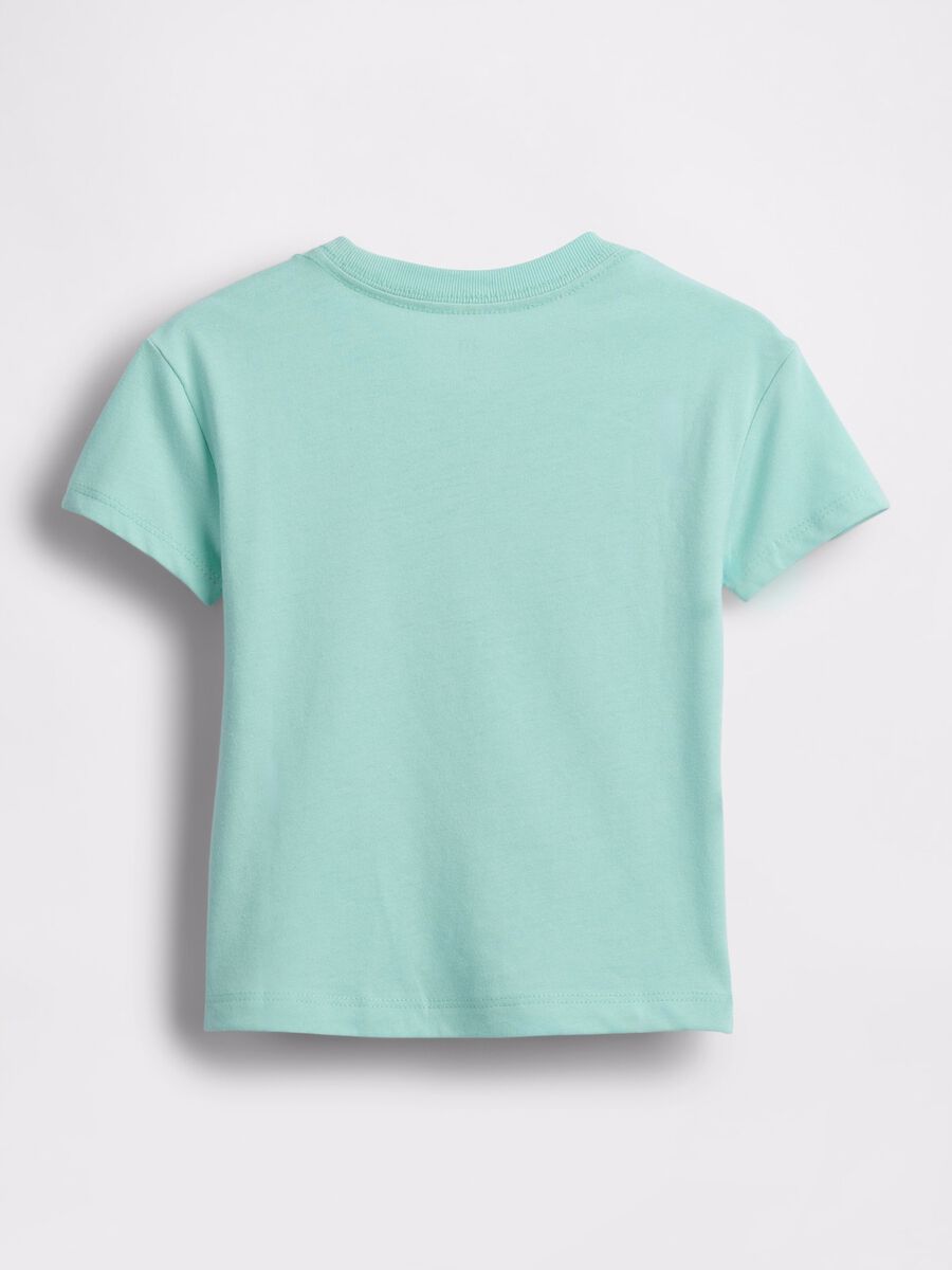 T-shirt verde acqua con Snoopy e limoni Bimba_1