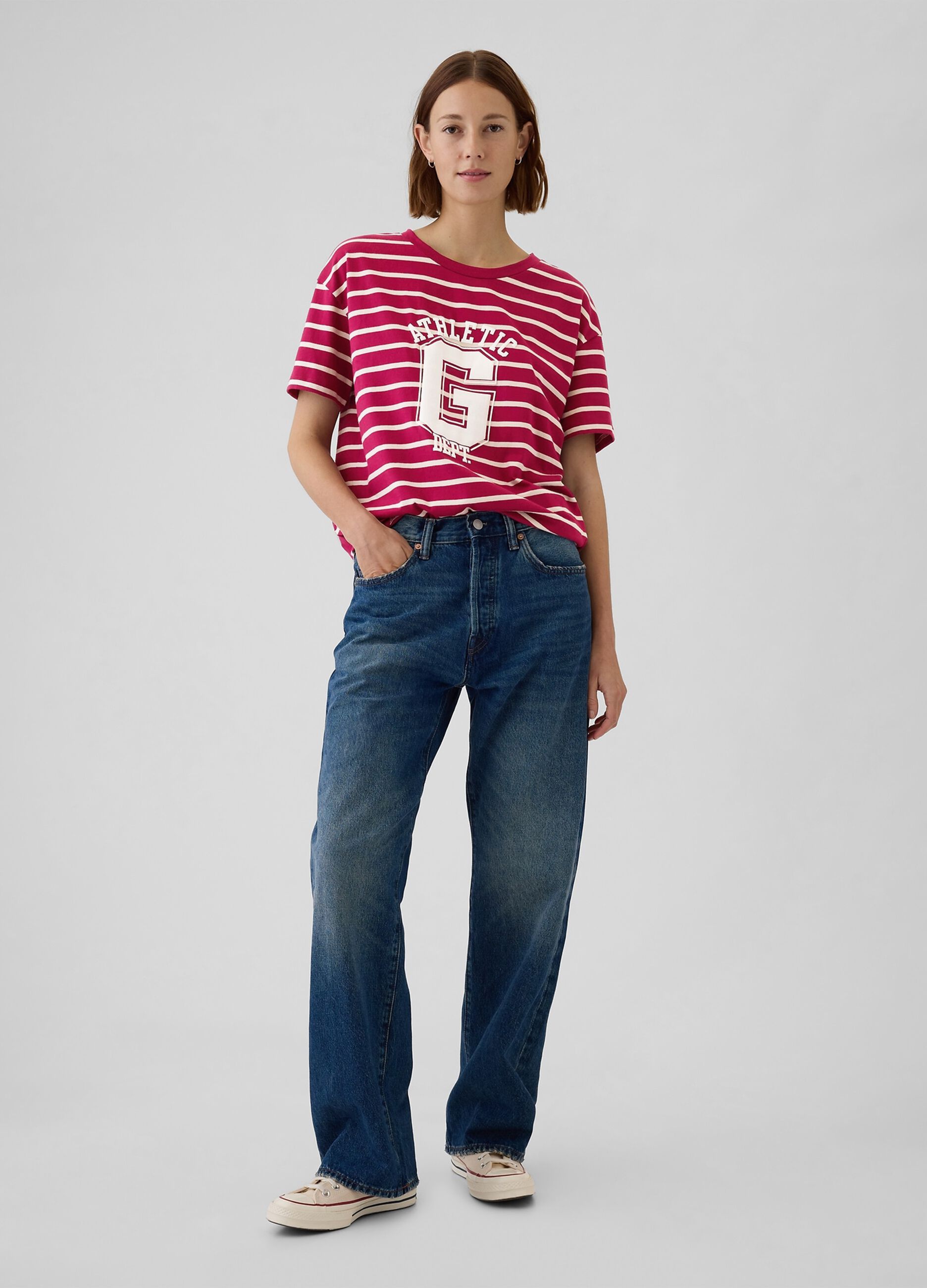 T-shirt in cotone bio stampa logo Athletic Dept._1
