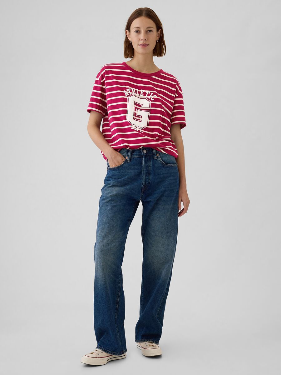 T-shirt in cotone bio stampa logo Athletic Dept. Donna_1