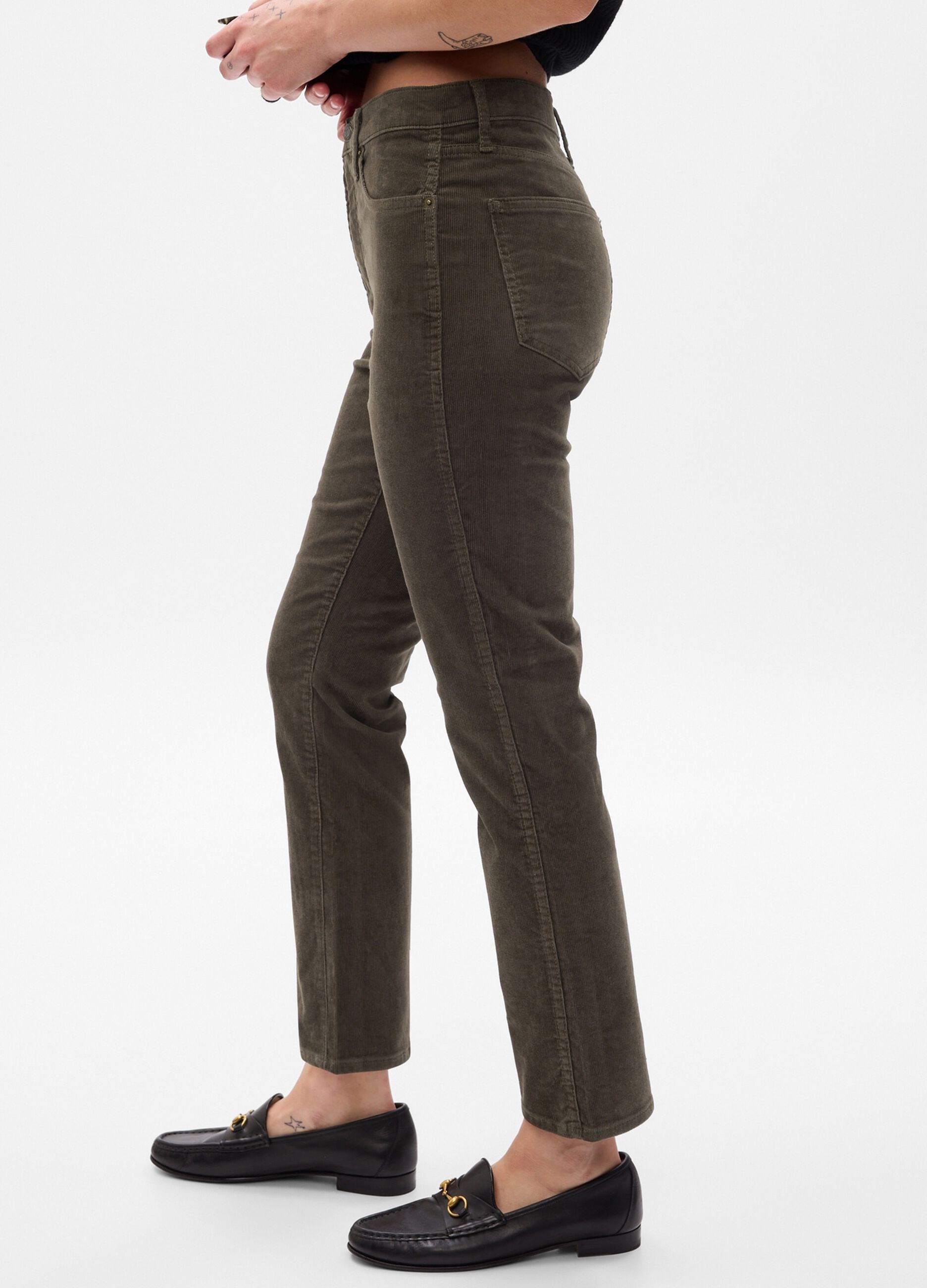 Slim-fit high-rise trousers in corduroy_2