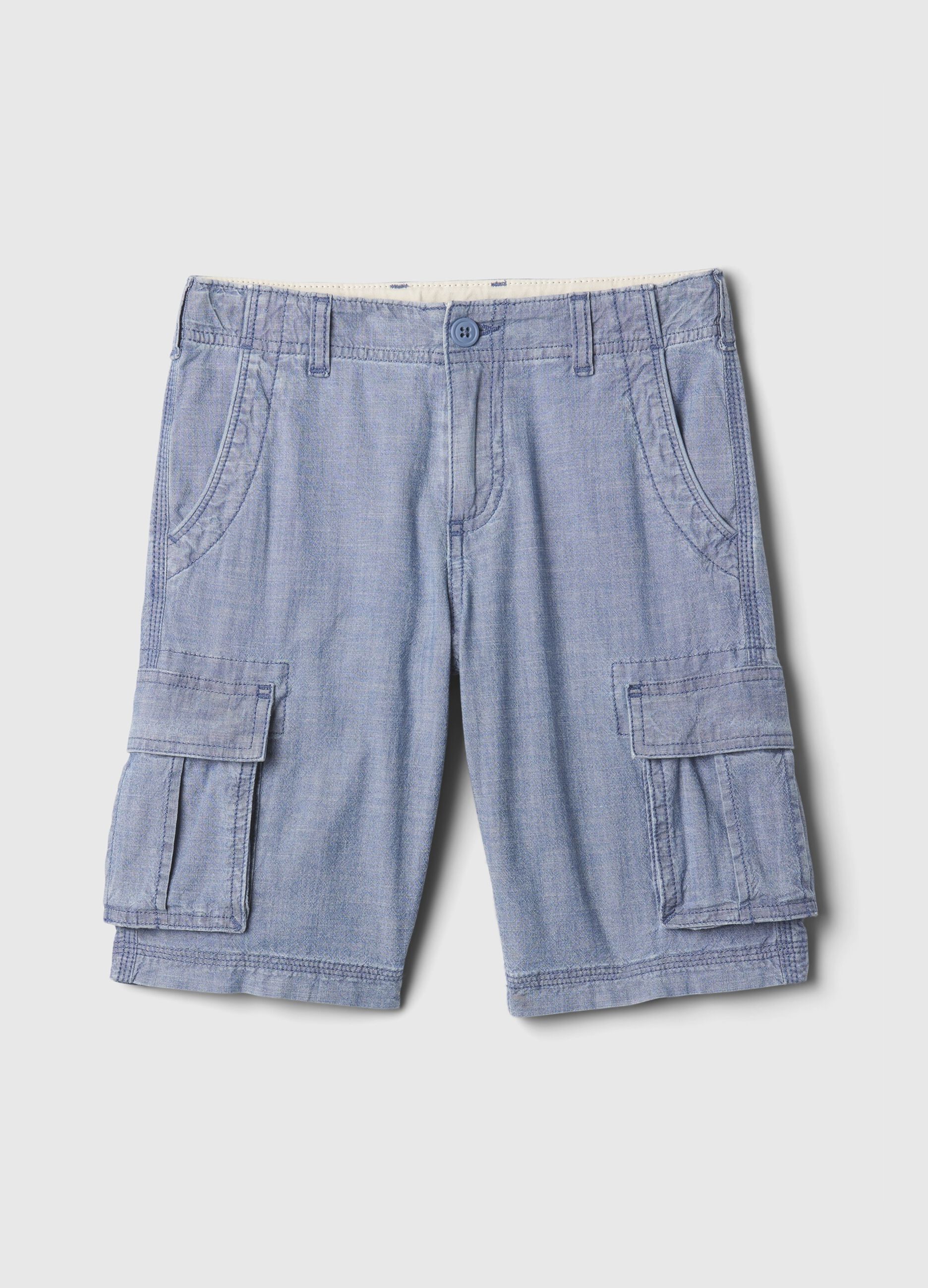 Bermuda cargo in cotone chambray_3