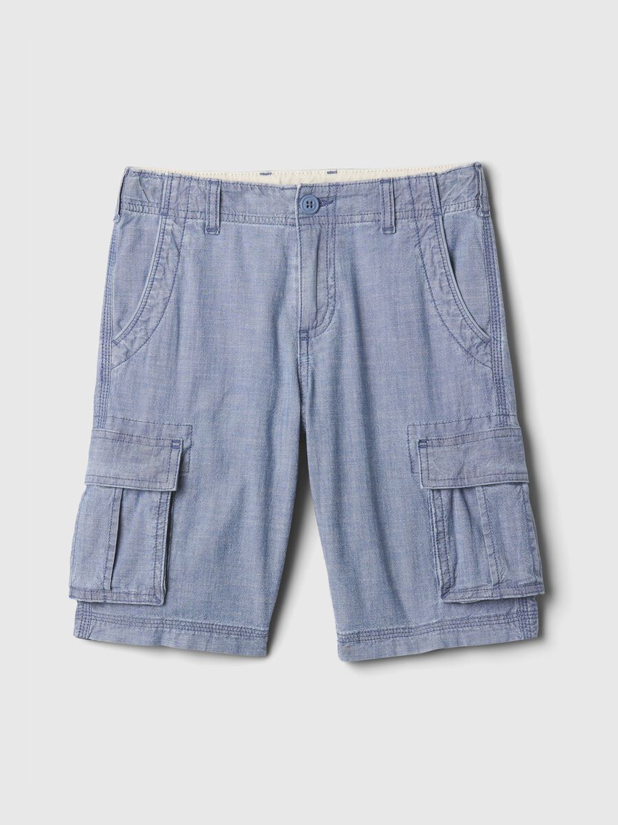 Bermuda cargo in cotone chambray Bambino_3