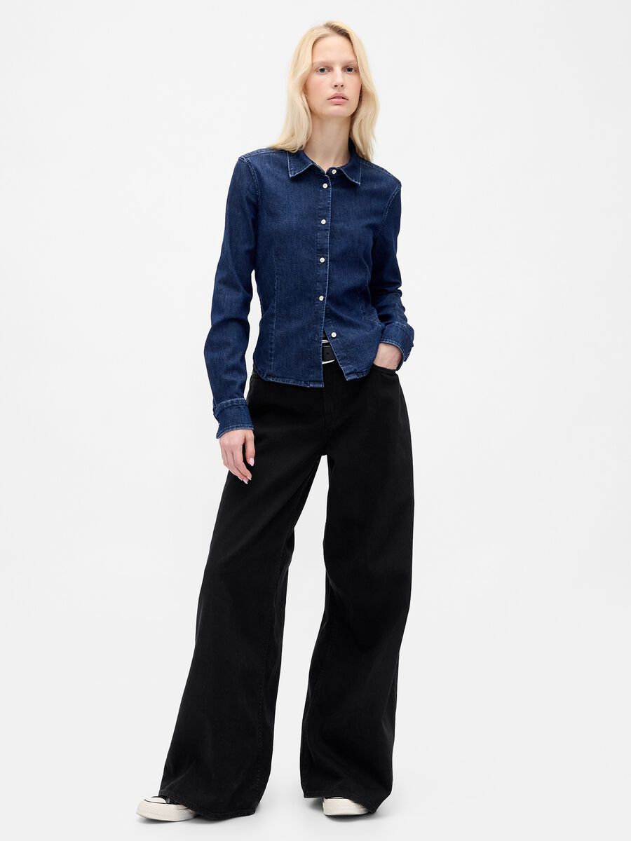 Pantaloni neri in Lyocell e cotone Donna_0
