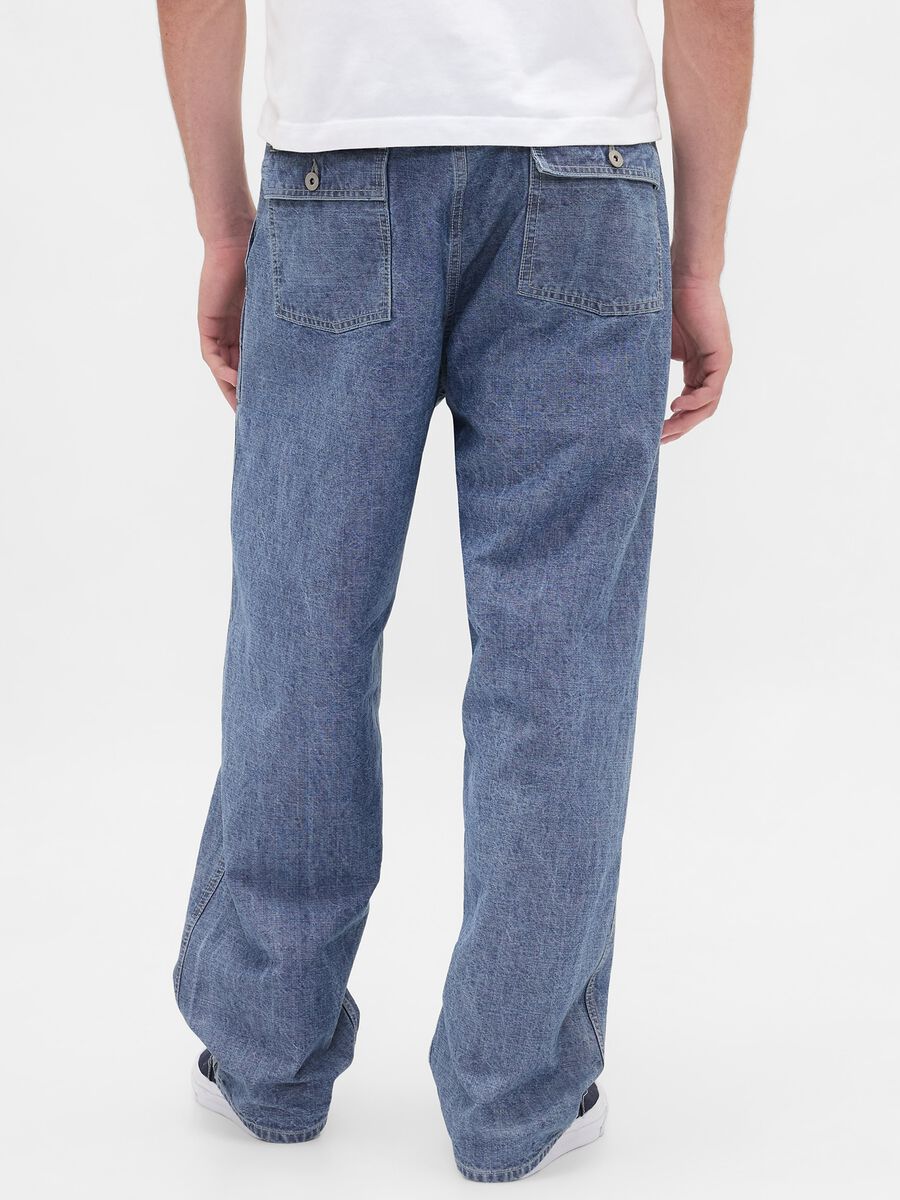 Pantaloni in denim regular blu Uomo_2