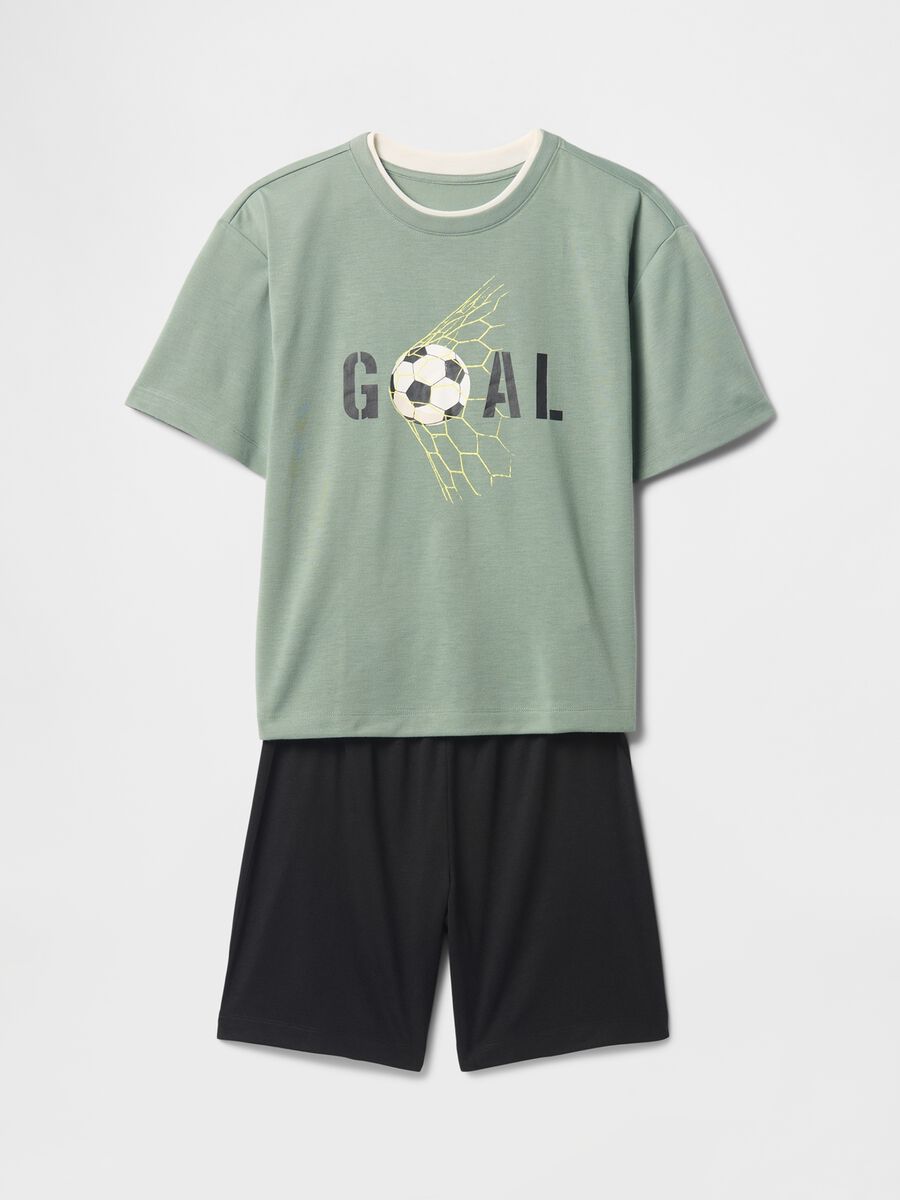 Green kids' pyjamas with football theme Boy_0