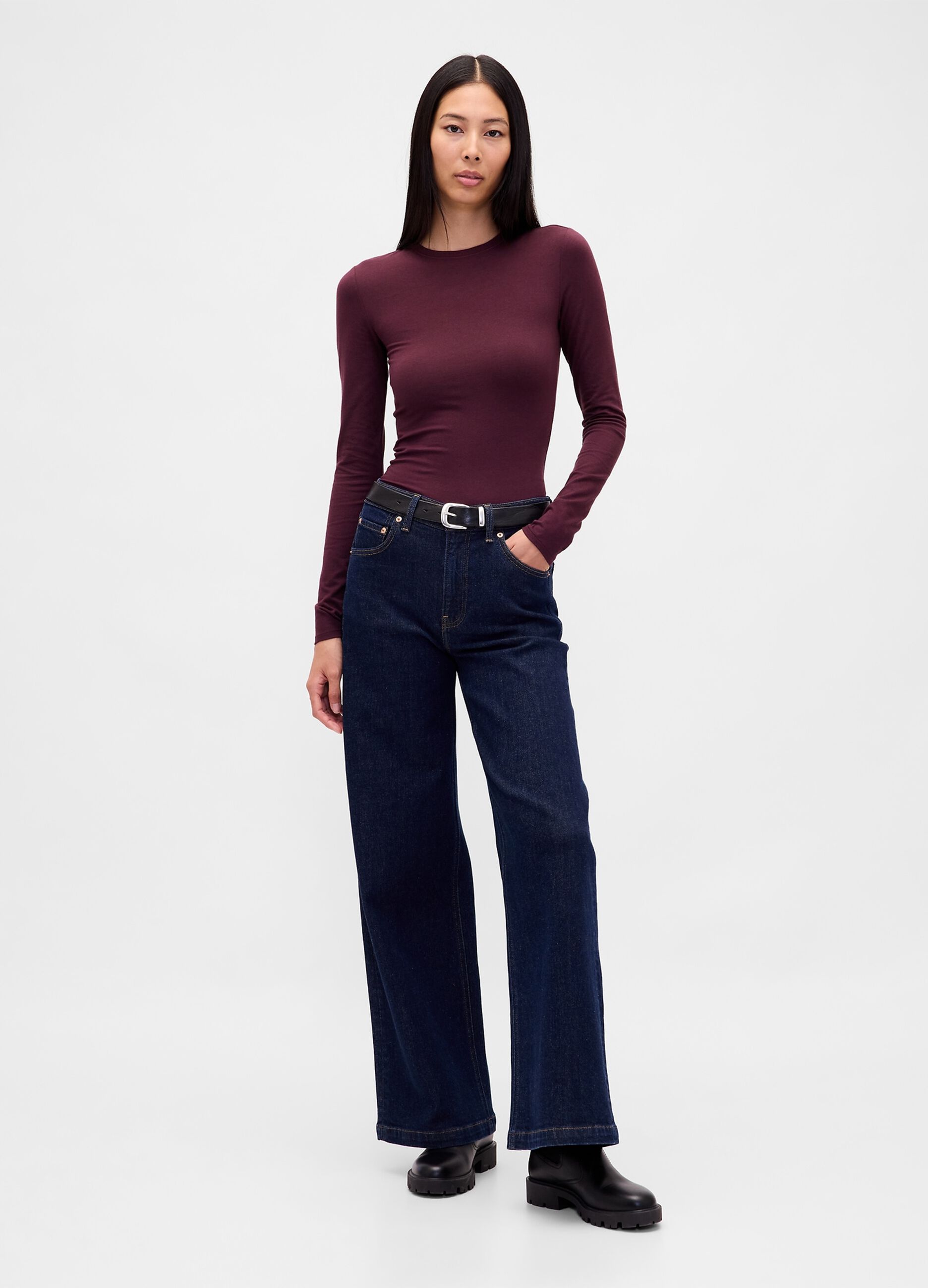 Stretch Purple Long Sleeve Top