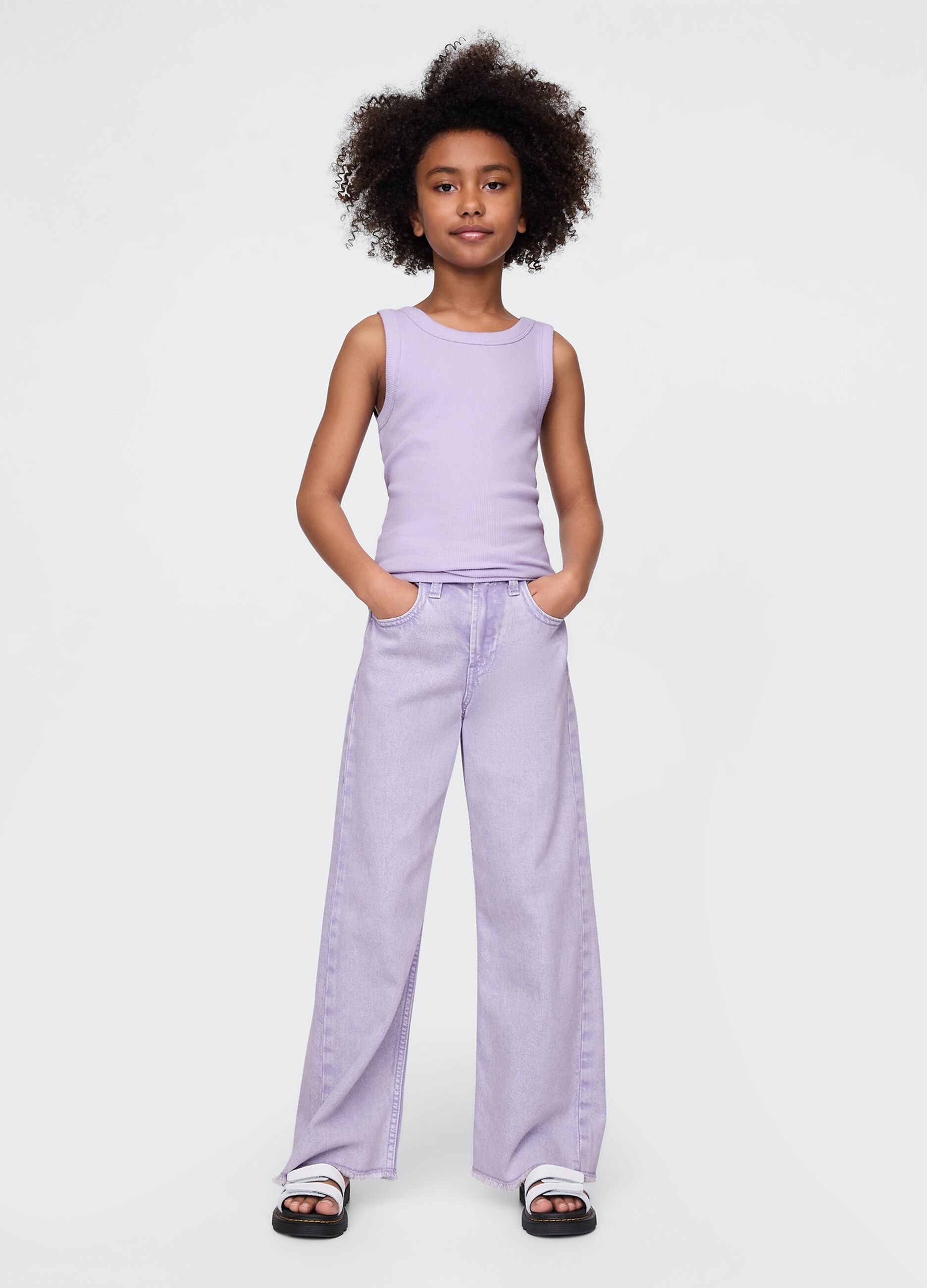 Jeans lilla wide leg in cotone e Lyocell