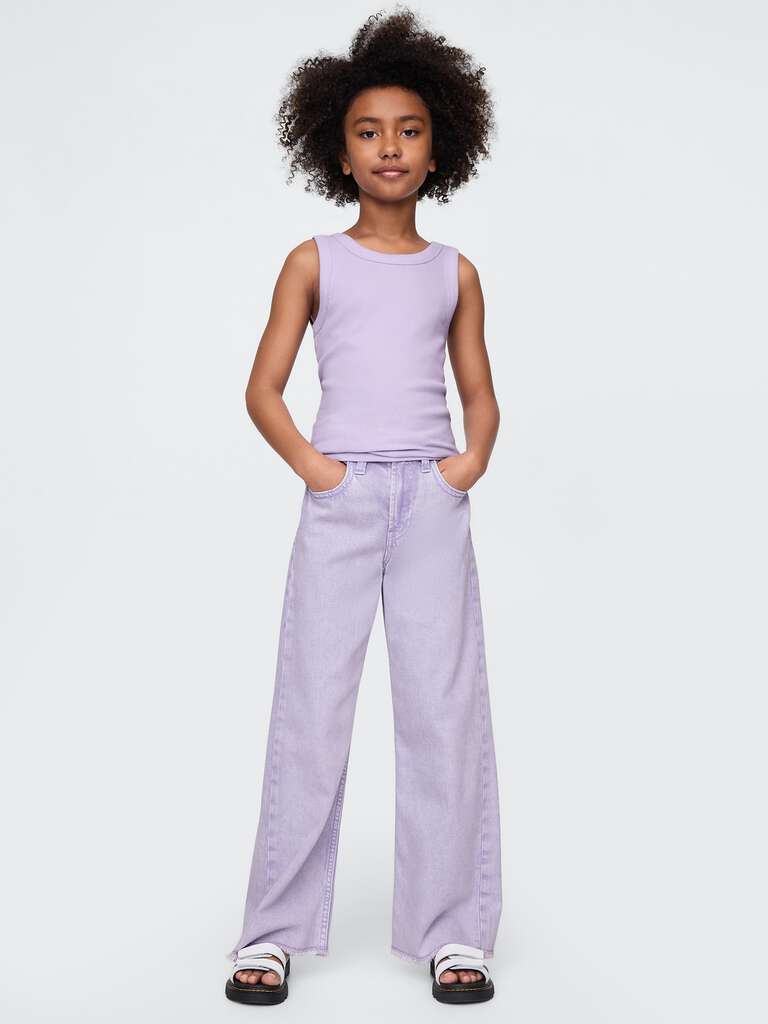 Jeans lilla wide leg in cotone e Lyocell