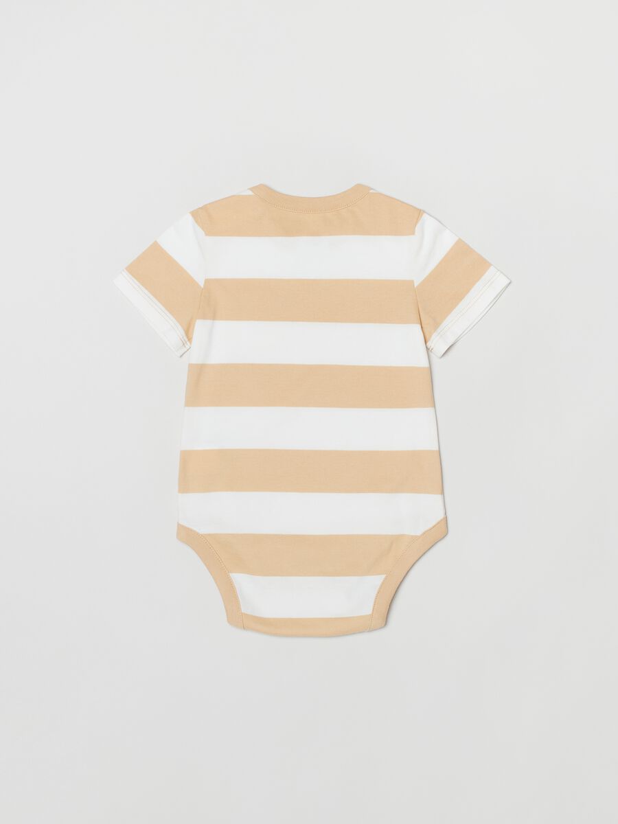 Organic cotton bodysuit with pocket and embroidery Newborn_1