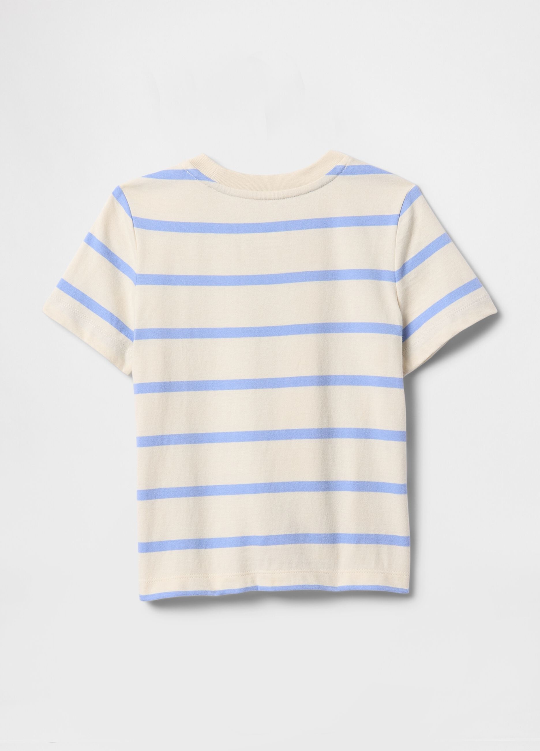 T-shirt a righe orizzontali in cotone_1