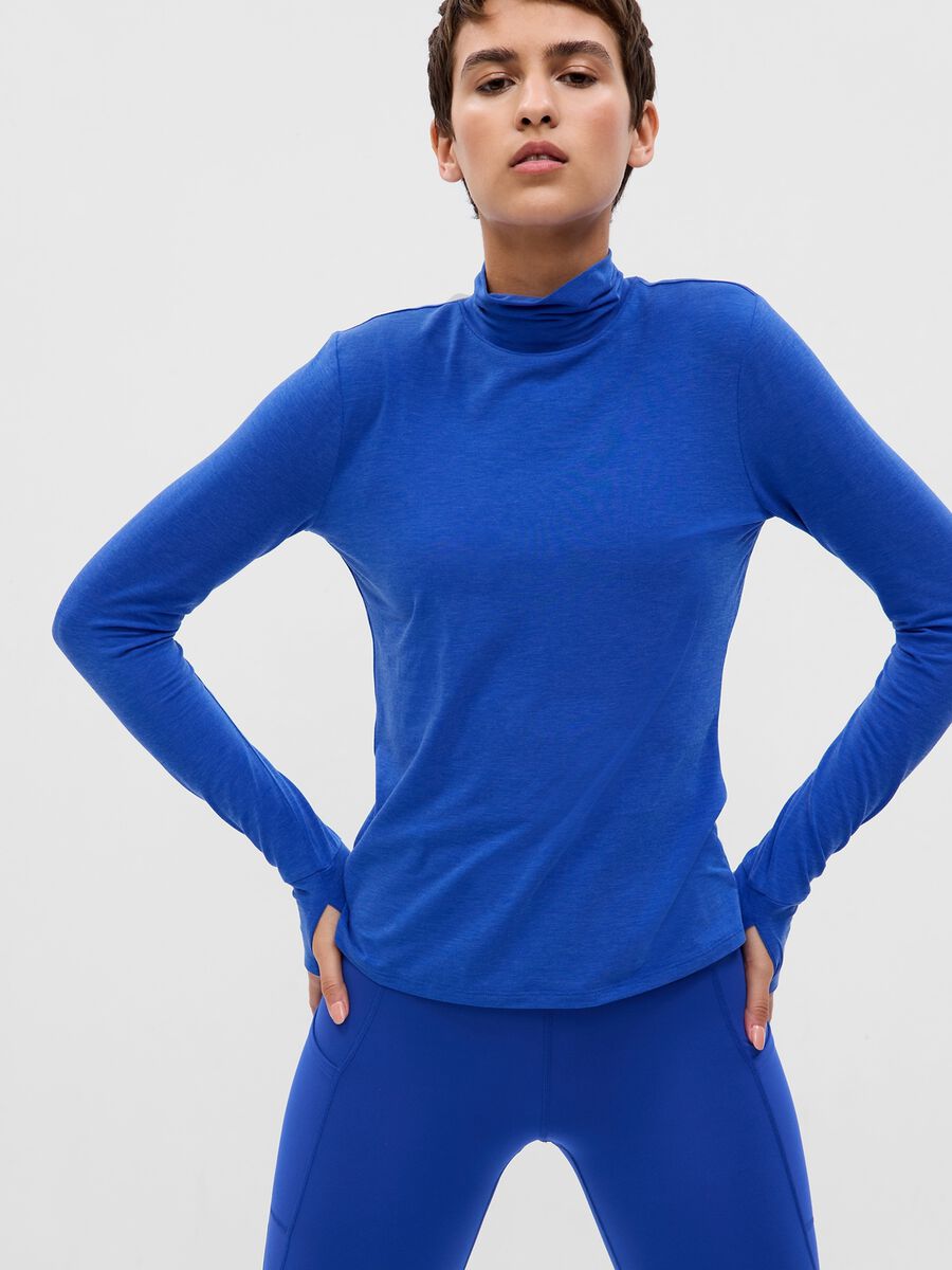 Breathable T-shirt with mock neck Woman_0