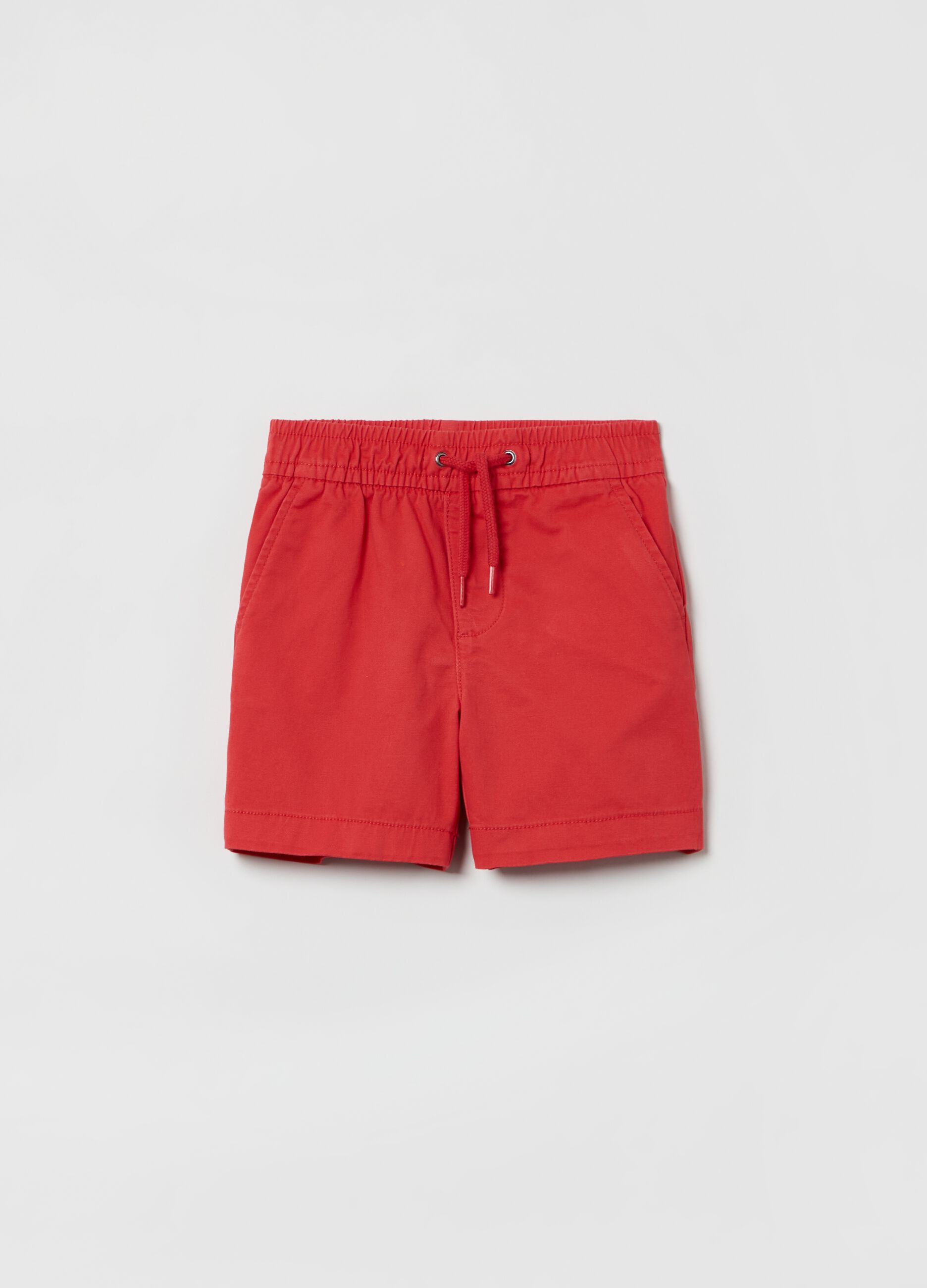 Shorts in cotone stretch con coulisse 