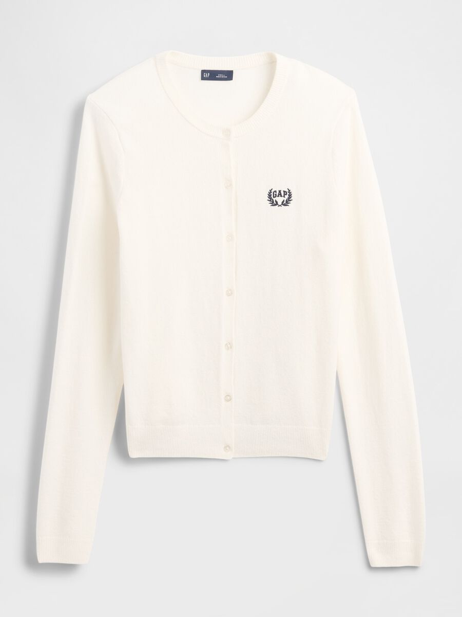 Cardigan CashSoft con bottoni e logo Donna_4