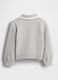 Maglione grigio per bambina con collo a pizzo_2