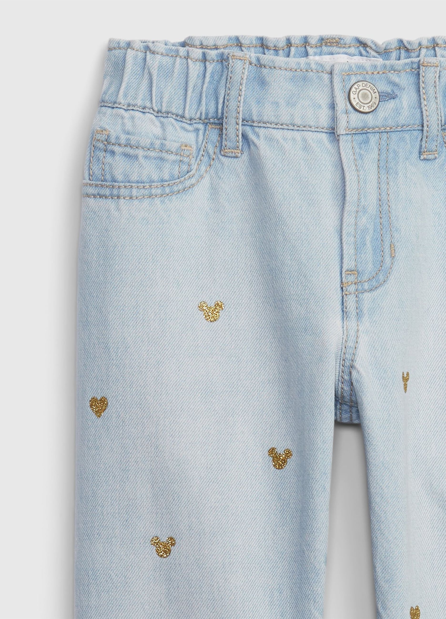 Barrel jeans with Disney Minnie Mouse glitter print_2