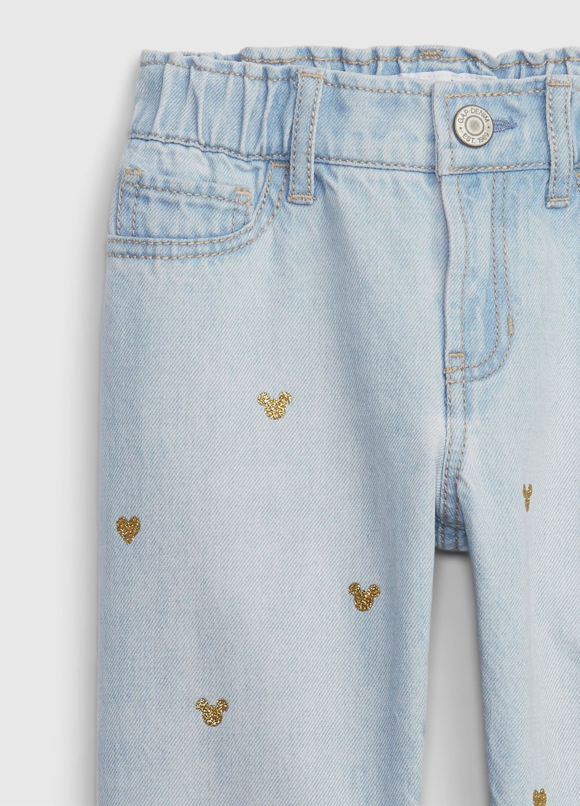 Jeans barrel stampa glitterata Disney Minnie _2