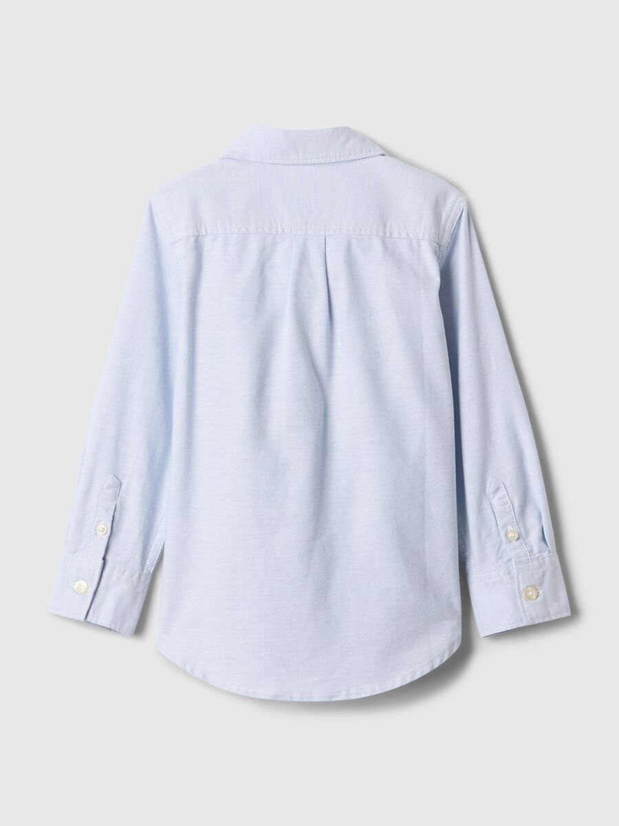 Camicia azzurra elasticizzata a maniche lunghe Baby Boy_1