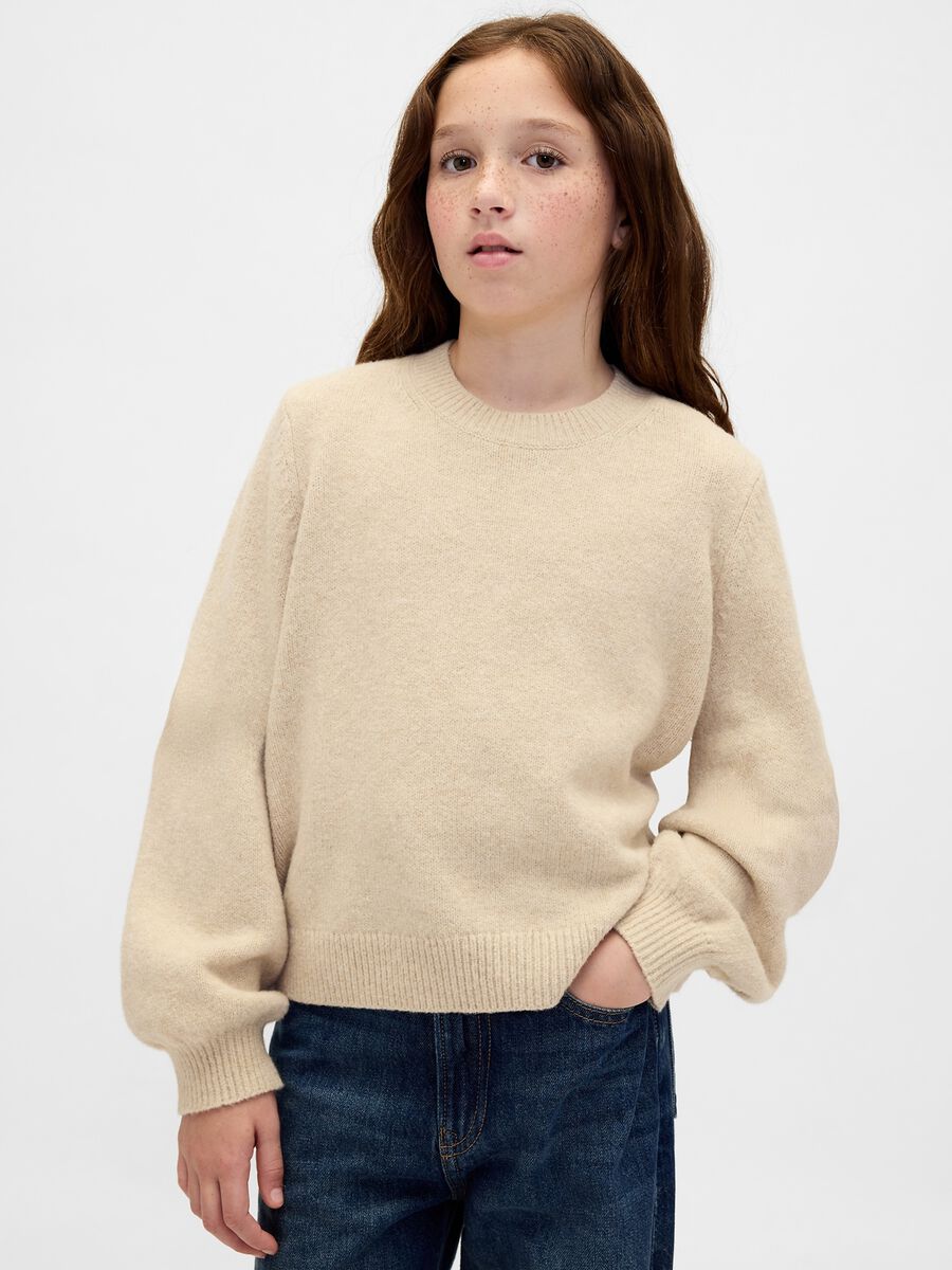 Maglione beige per bambina in misto cotone Bambina_1