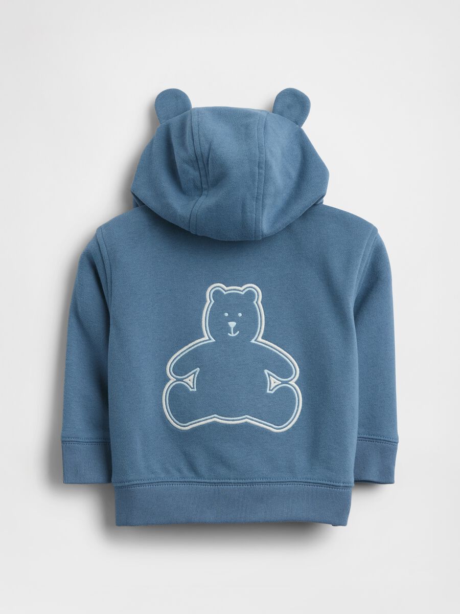 Felpa con cappuccio e logo in misto cotone Neonato_1