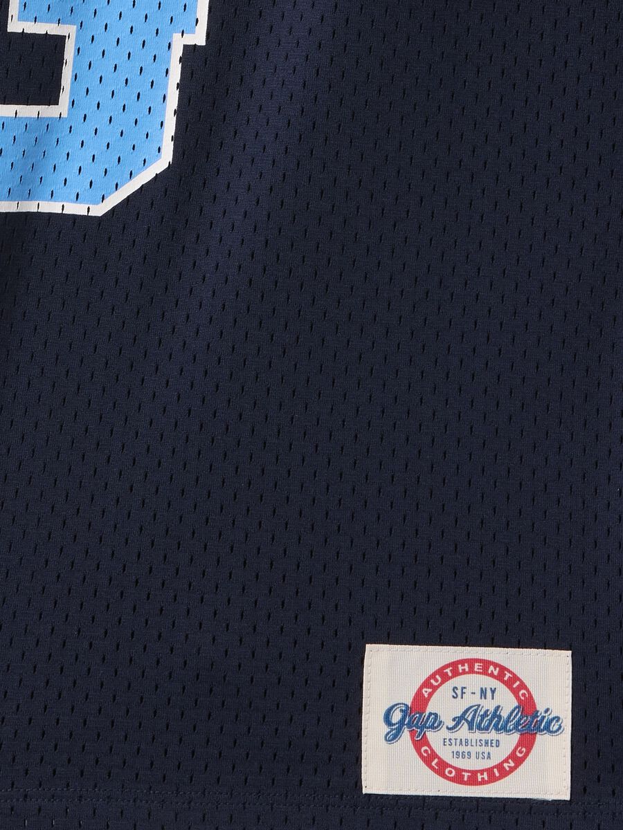 Maglia sportiva blu con logo e dettagli in azzurro Boy_4