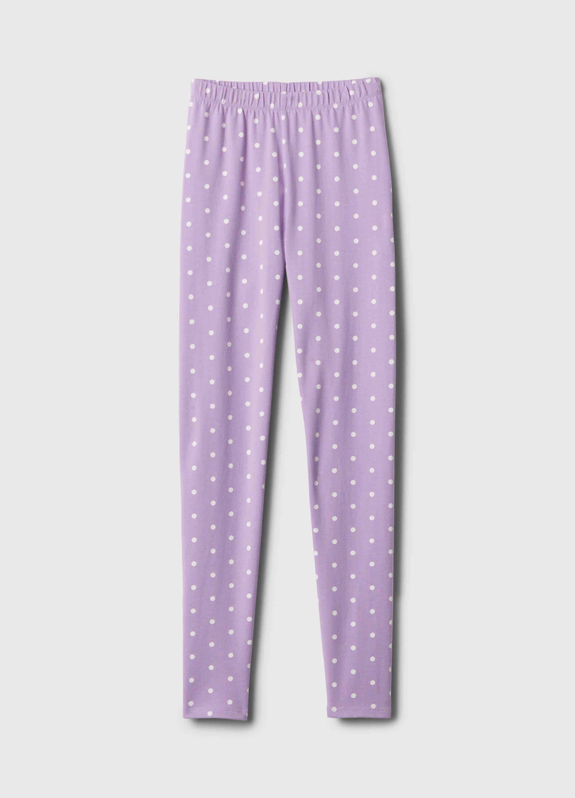 Leggings in cotone stretch a pois_2
