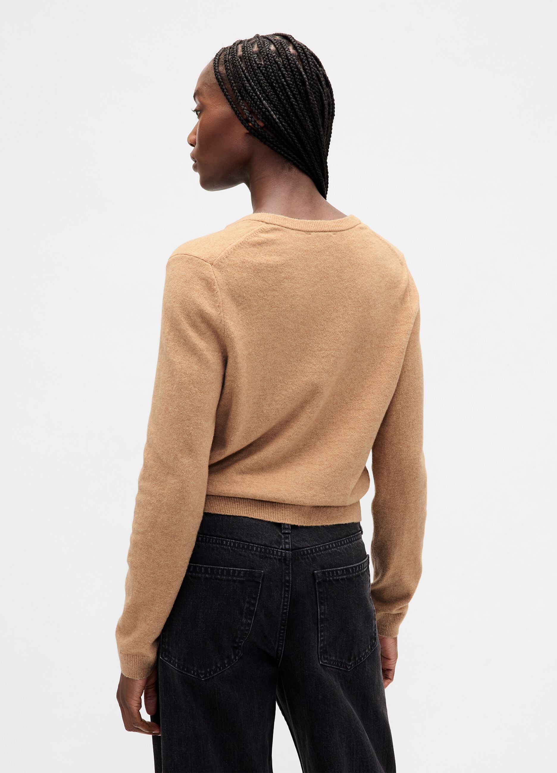 Cardigan beige in misto cotone