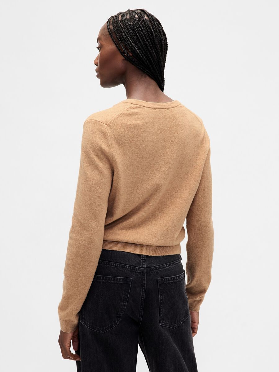 Cardigan beige in misto cotone Donna_2