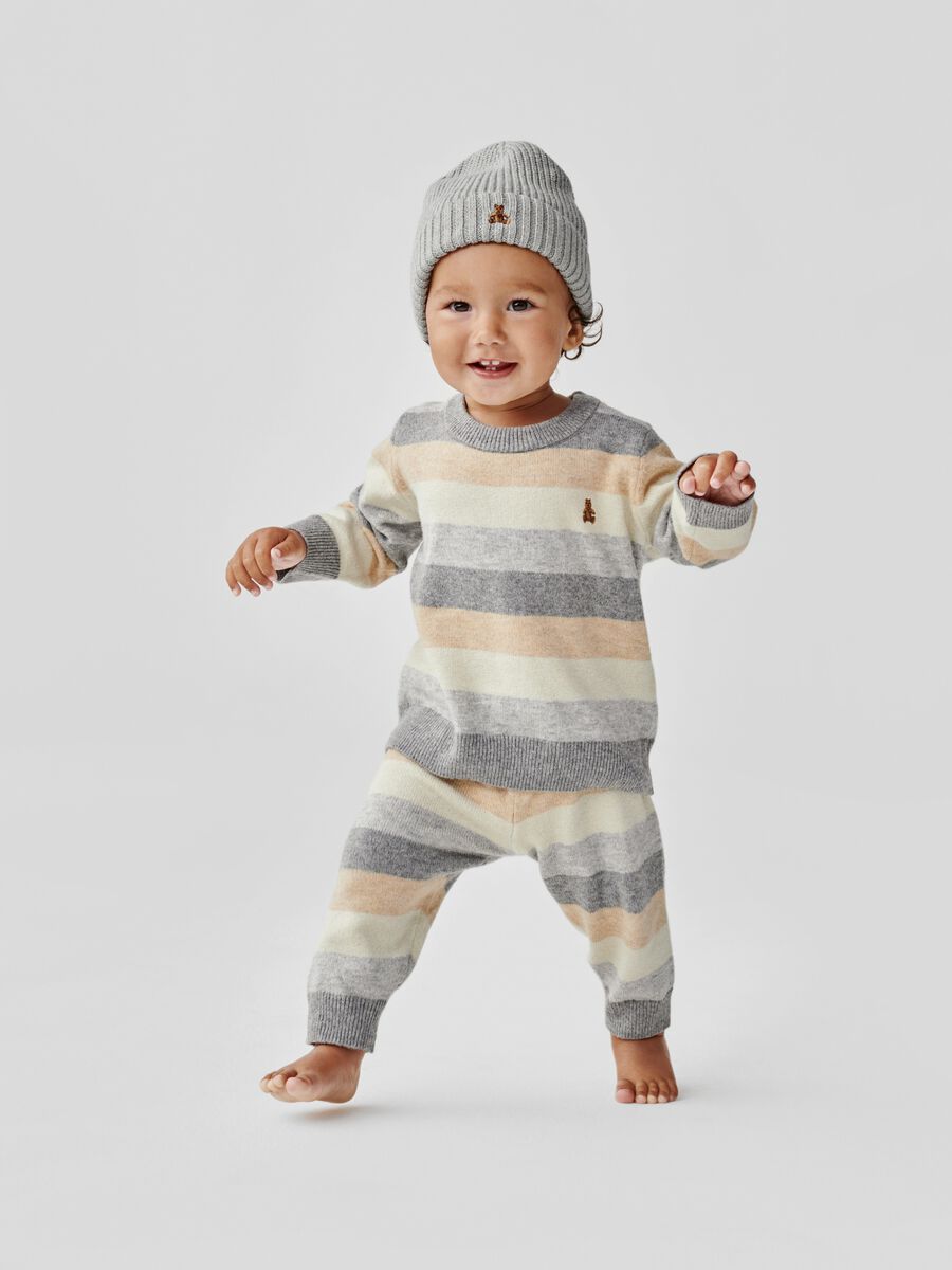 Striped pullover and trousers set Newborn Boy_0