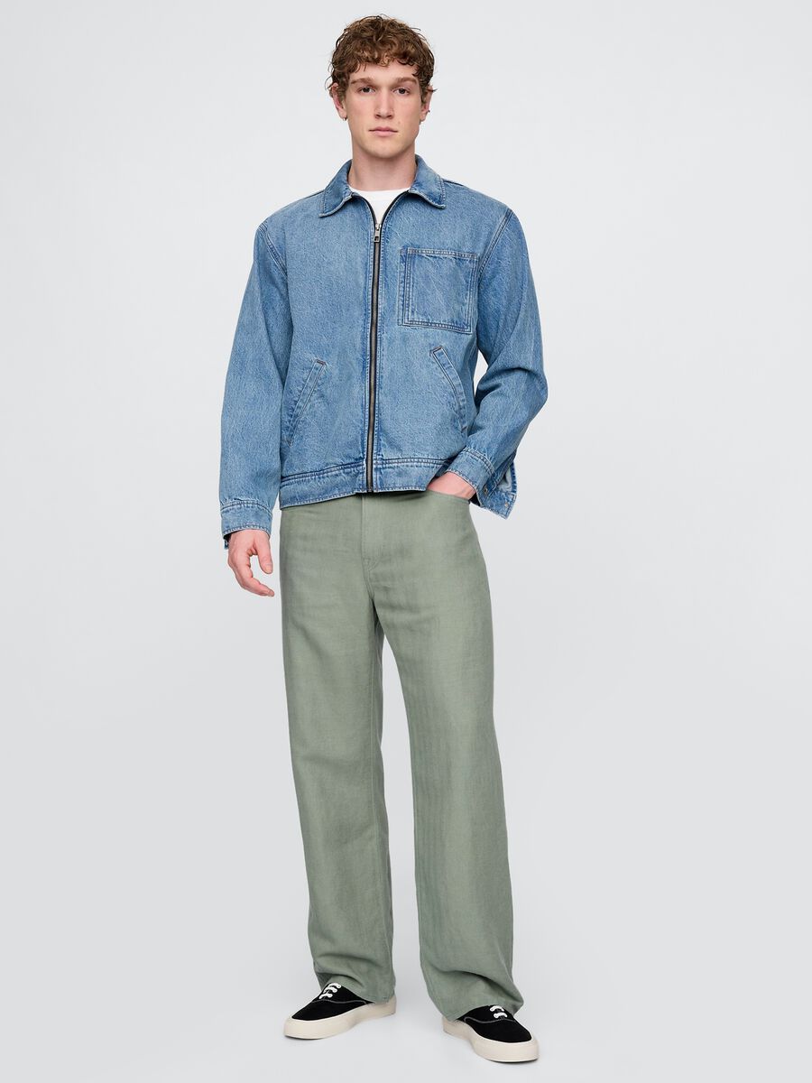 Pantaloni verde chiaro in misto tessuto Man_0