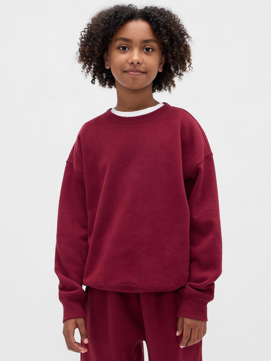 Felpa rossa girocollo Bambino_3
