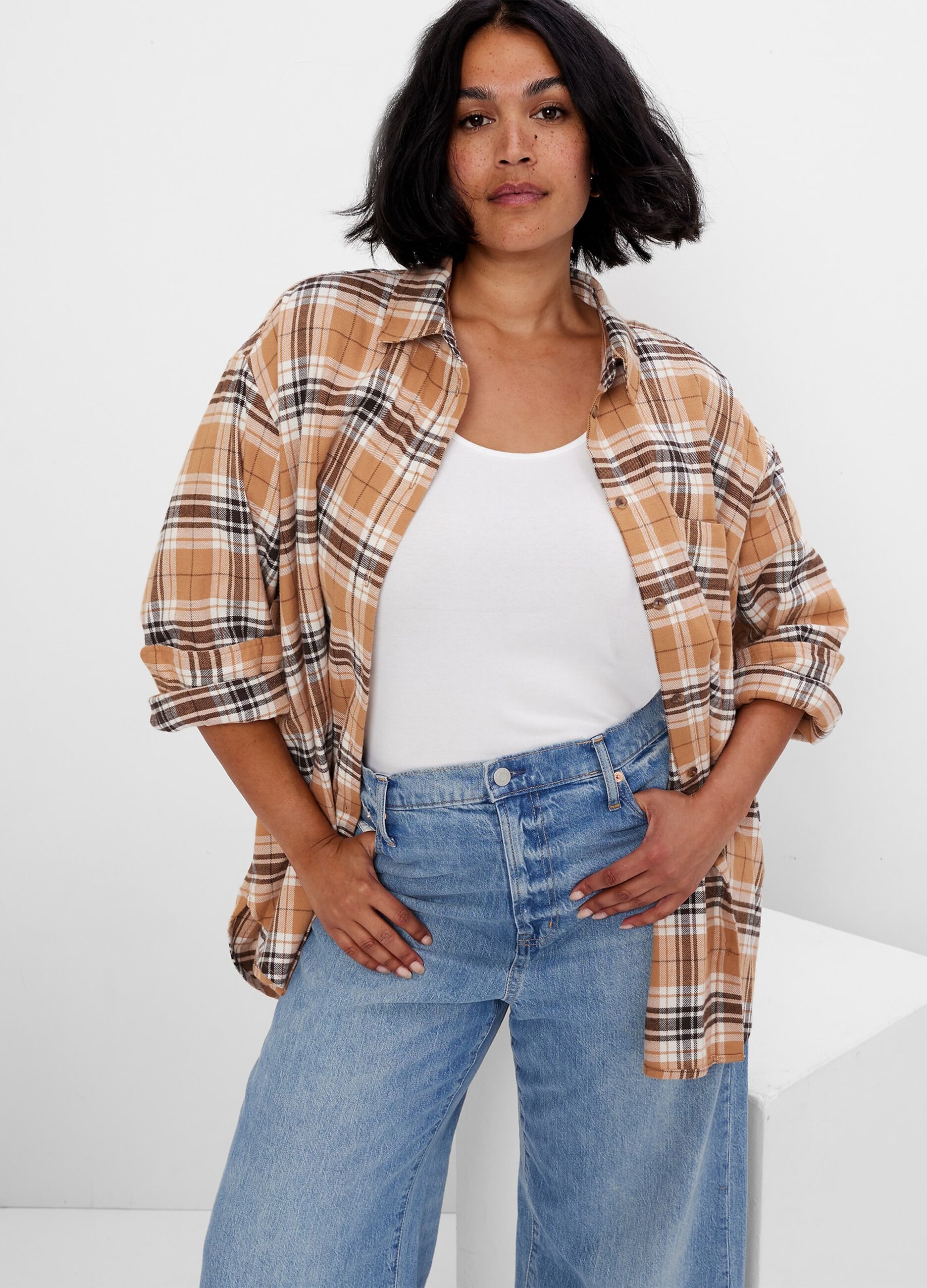 Oversize shirt in check flannel_0