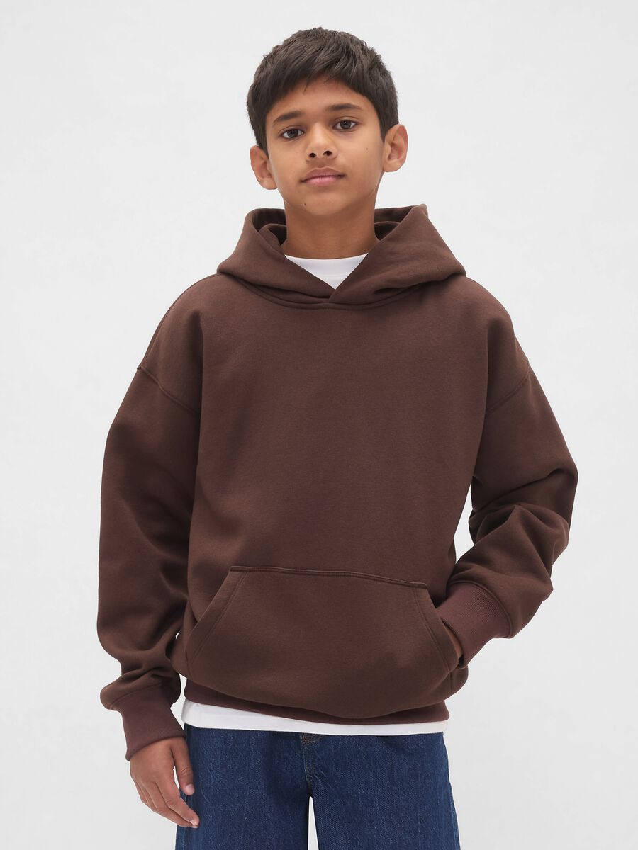 Felpa con cappuccio marrone Bambino_0