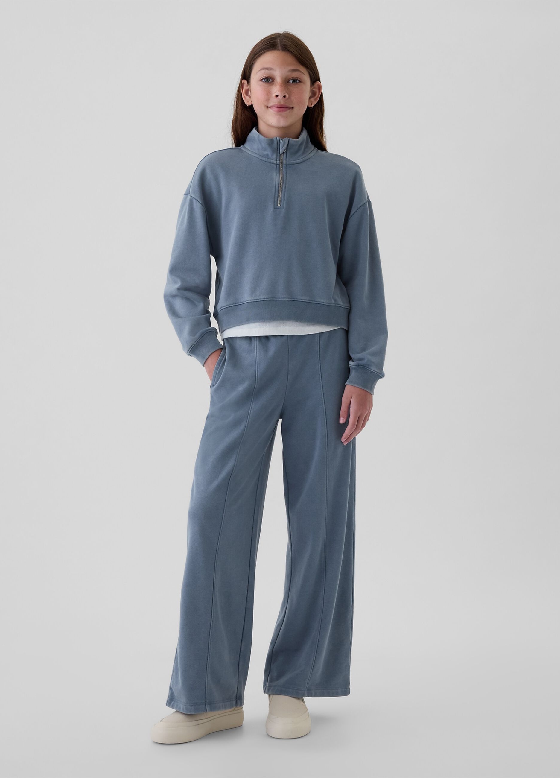 Felpa cropped half-zip_1