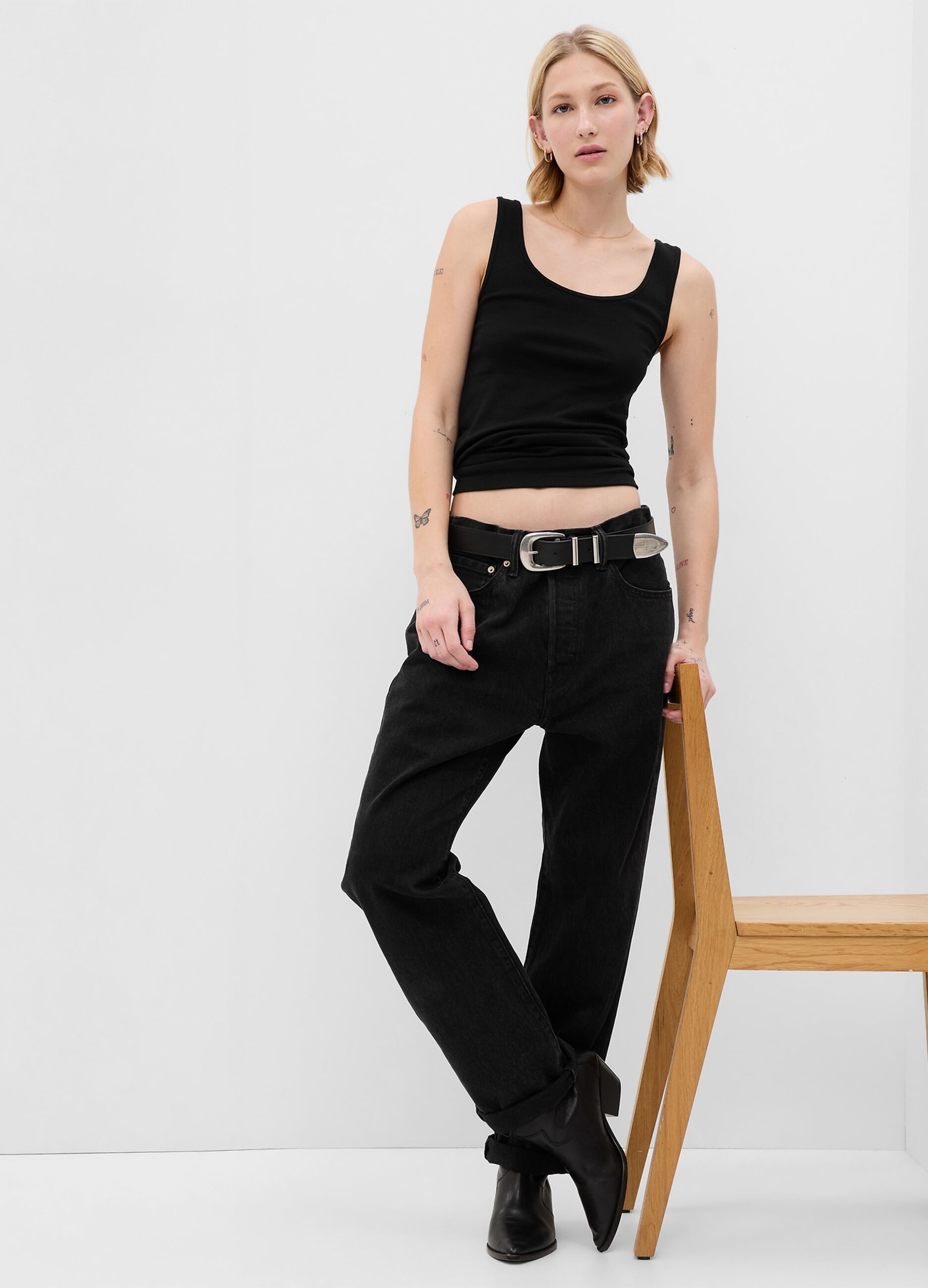Stretch modal and cotton tank top