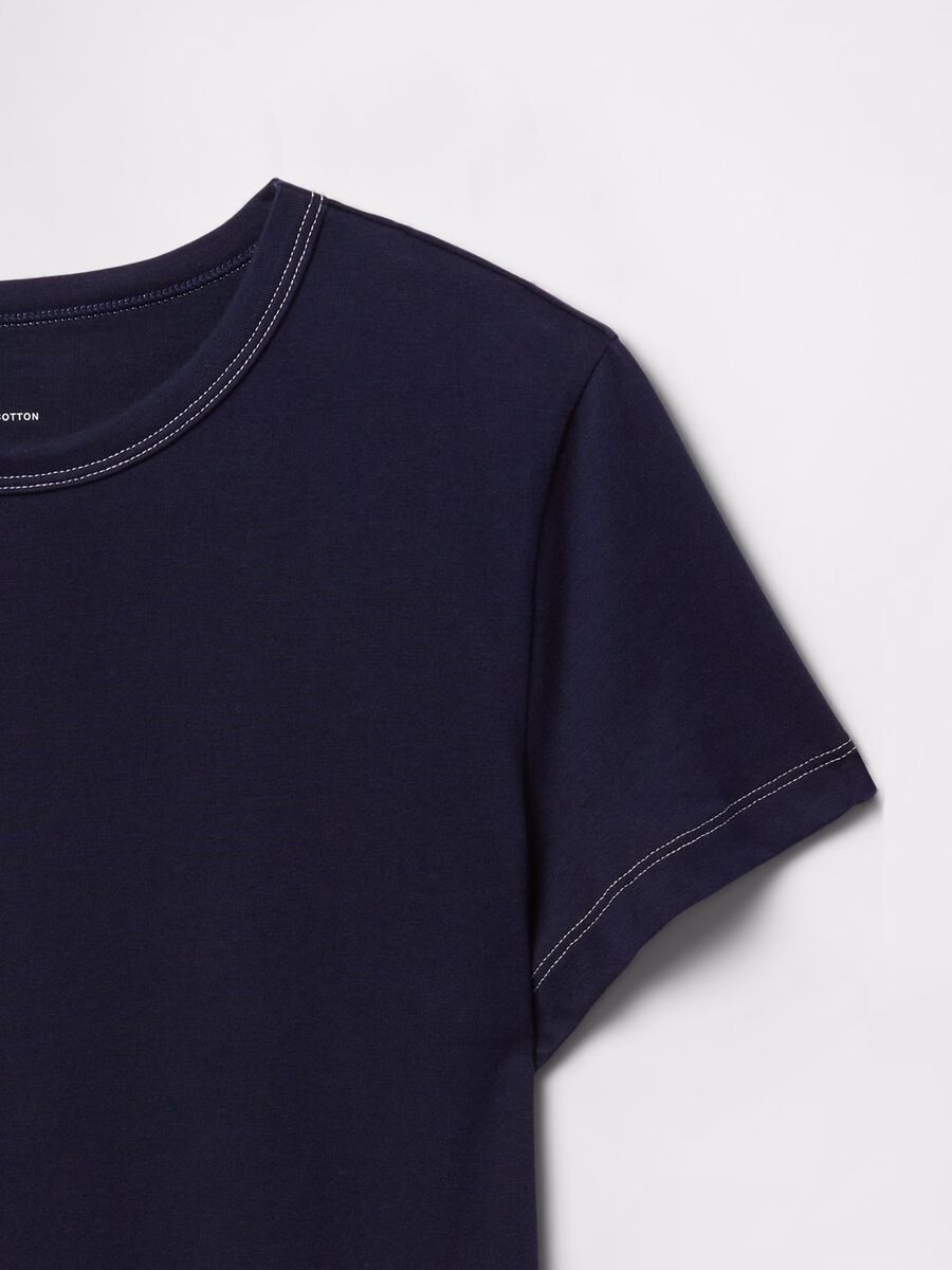 T-shirt cropped blu in cotone Donna_4