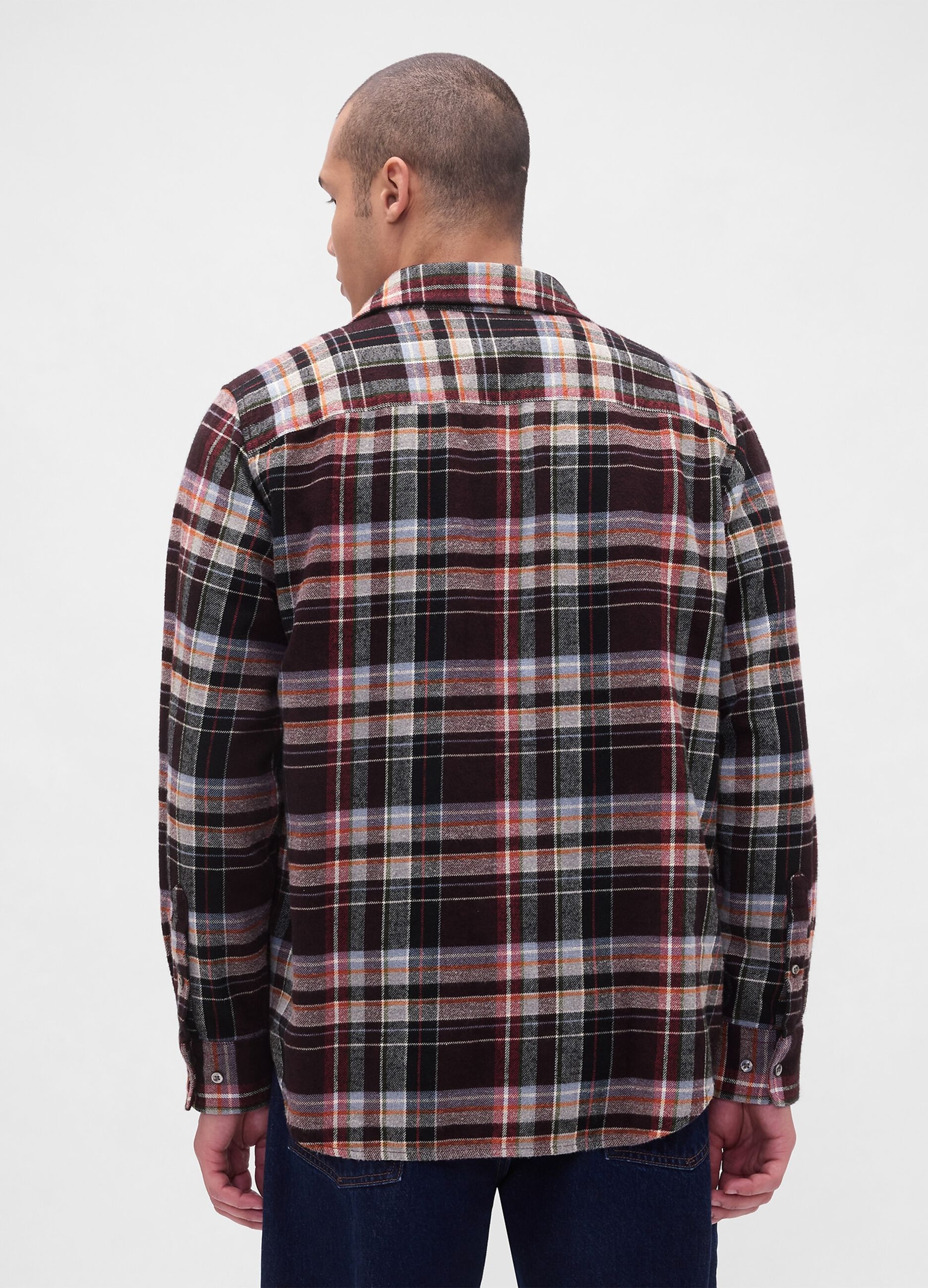 Camicia multicolor a maniche lunghe in puro cotone