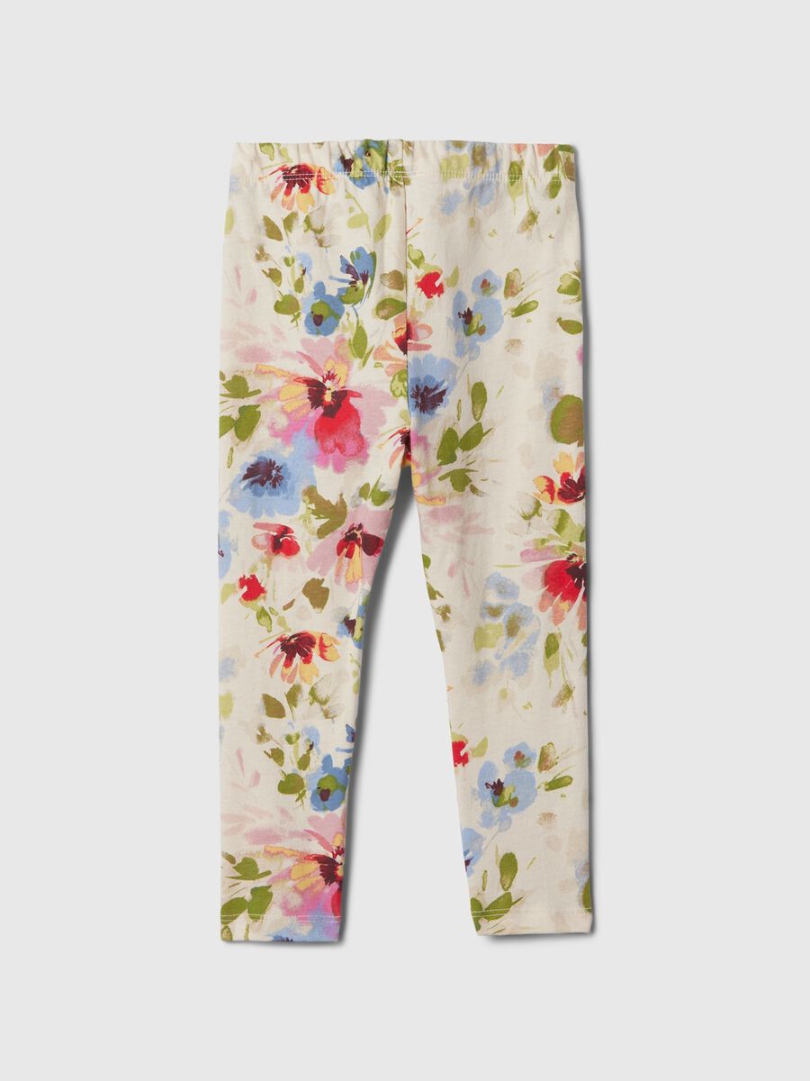 Printed stretch cotton leggings Baby Girl_1