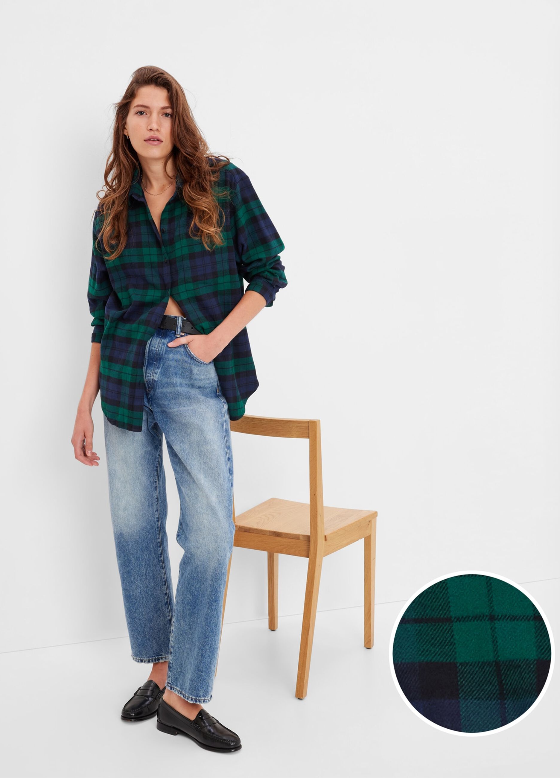 Flannel shirt with check pattern