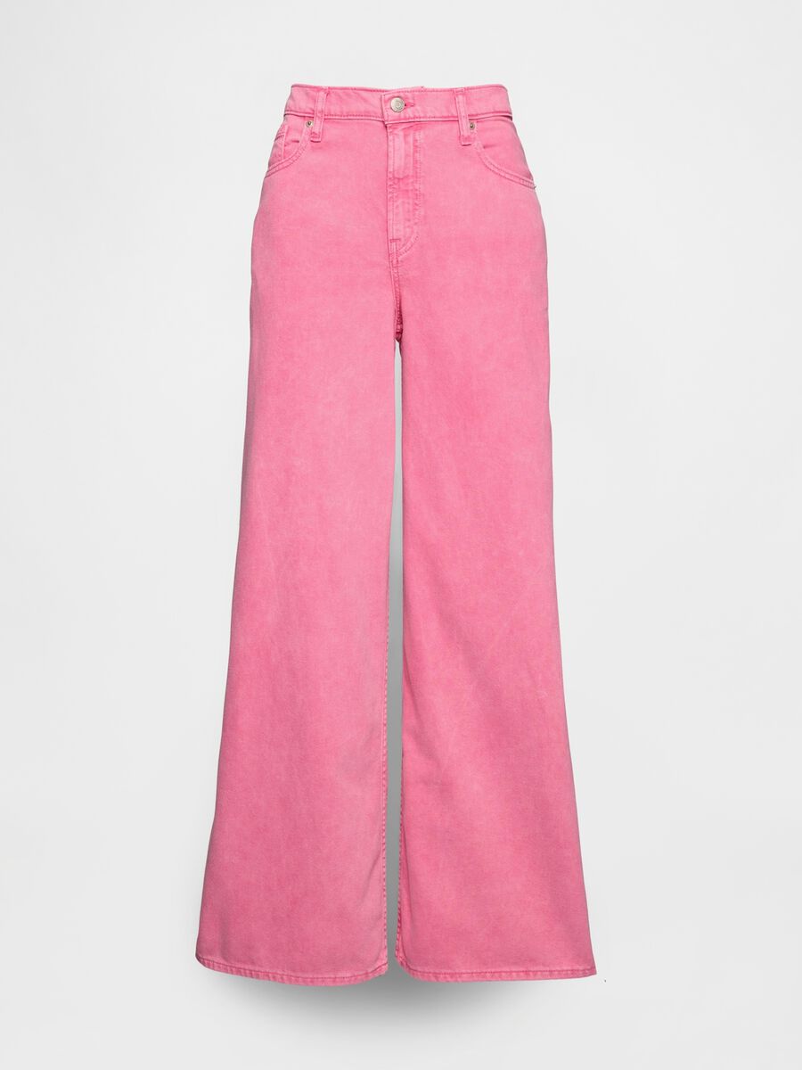 Pantaloni wide leg in denim rosa Gap Donna_4